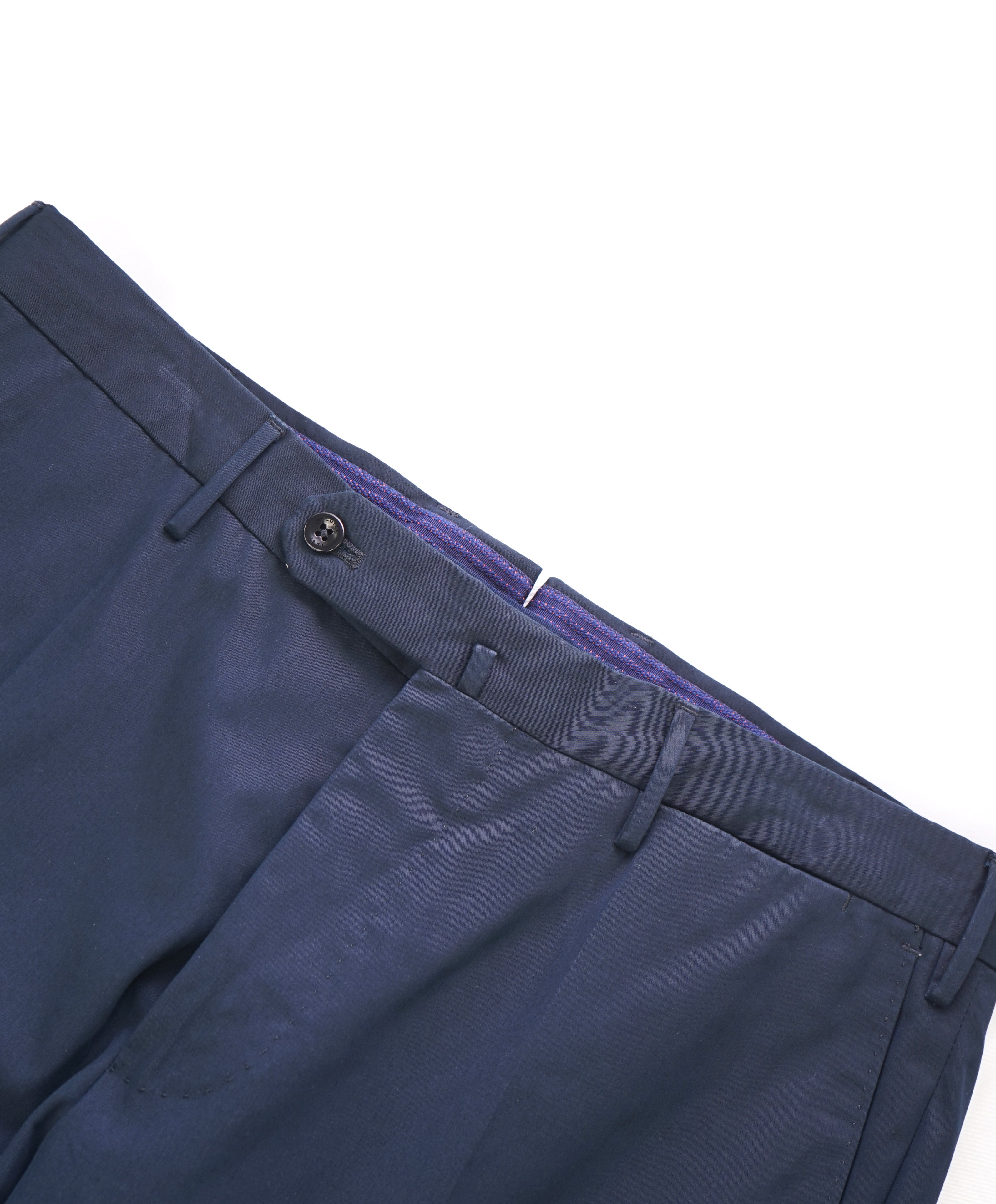 INCOTEX - PURE COTTON Flat Front Blue Premium Dress Pants  -  34W