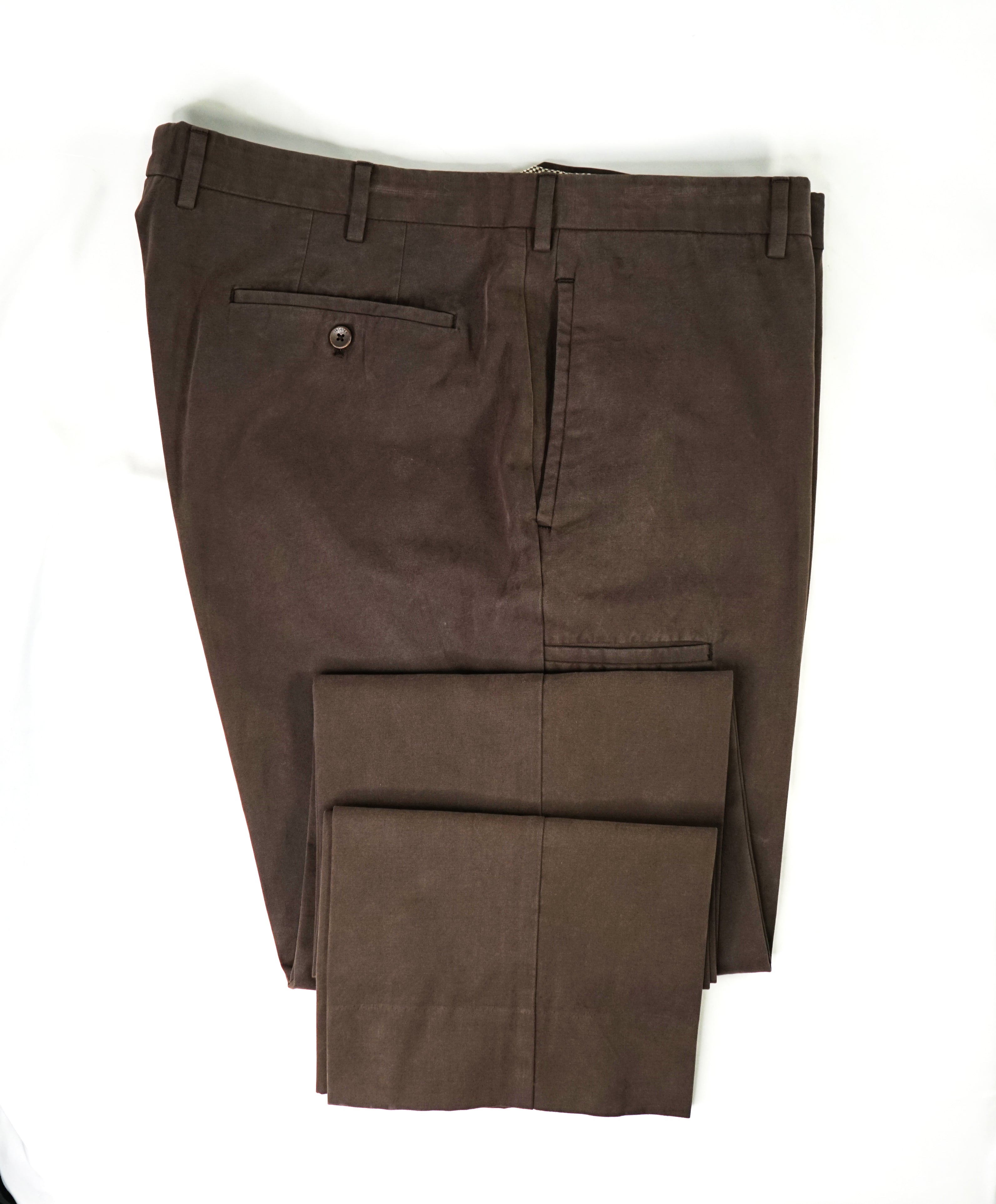 INCOTEX - "SOFT TOUCH COTTON" Distressed Brown Premium Pants - 40W