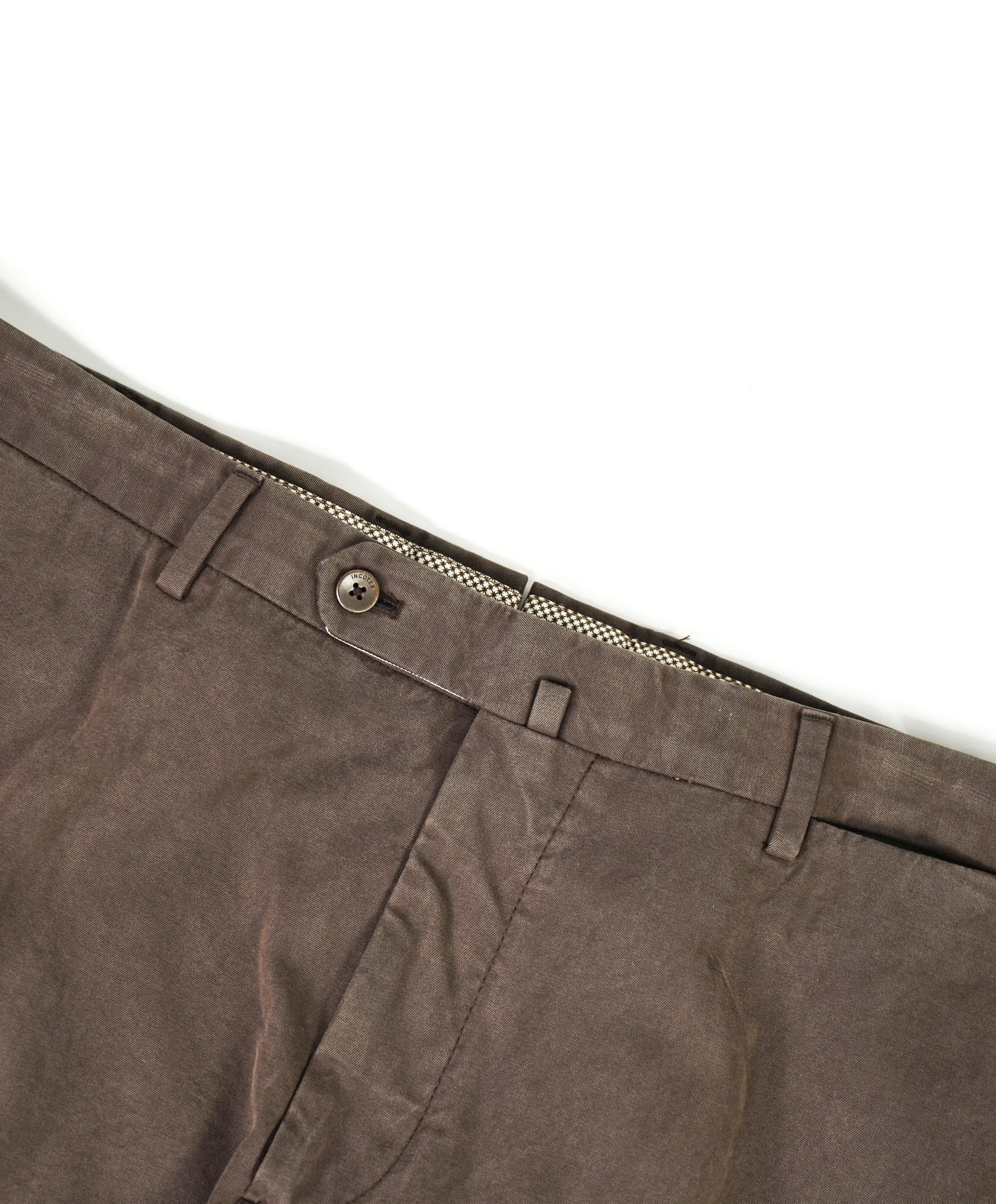 INCOTEX - "SOFT TOUCH COTTON" Distressed Brown Premium Pants - 40W