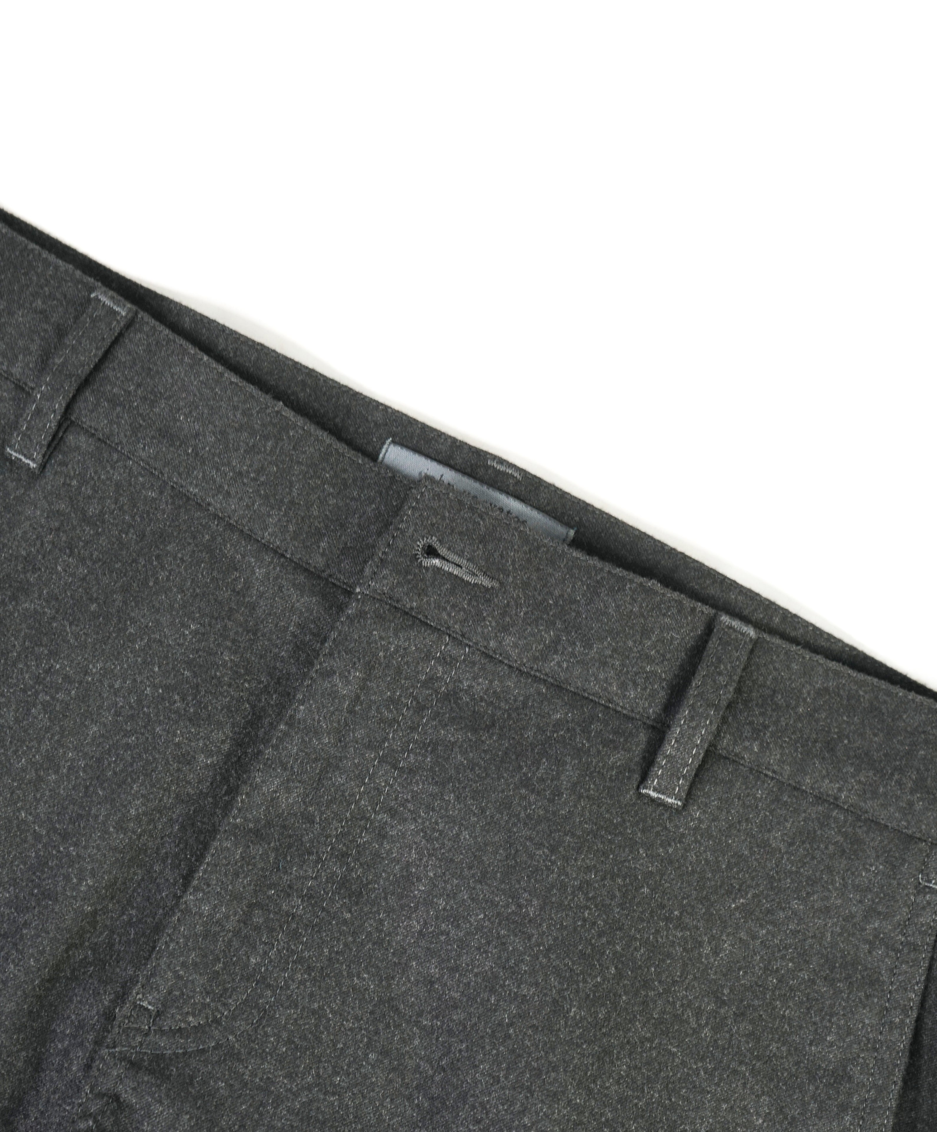 JOHN VARVATOS - 5-Pocket Charcoal Flannel Flat Front Dress Pants - 32W