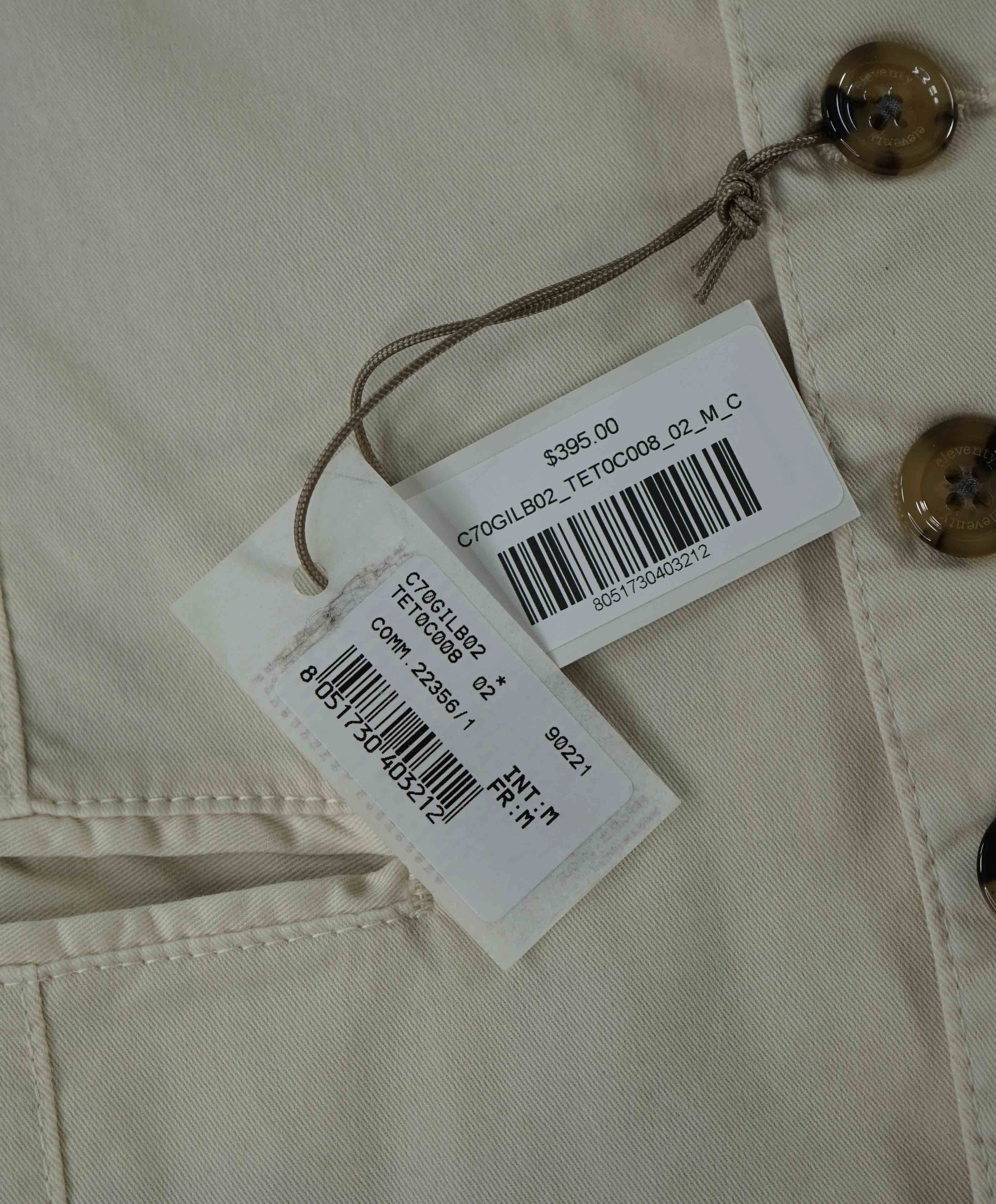 $445 ELEVENTY - *COTTON* Sand/Neutral Waistcoat Vest - 40R (M)