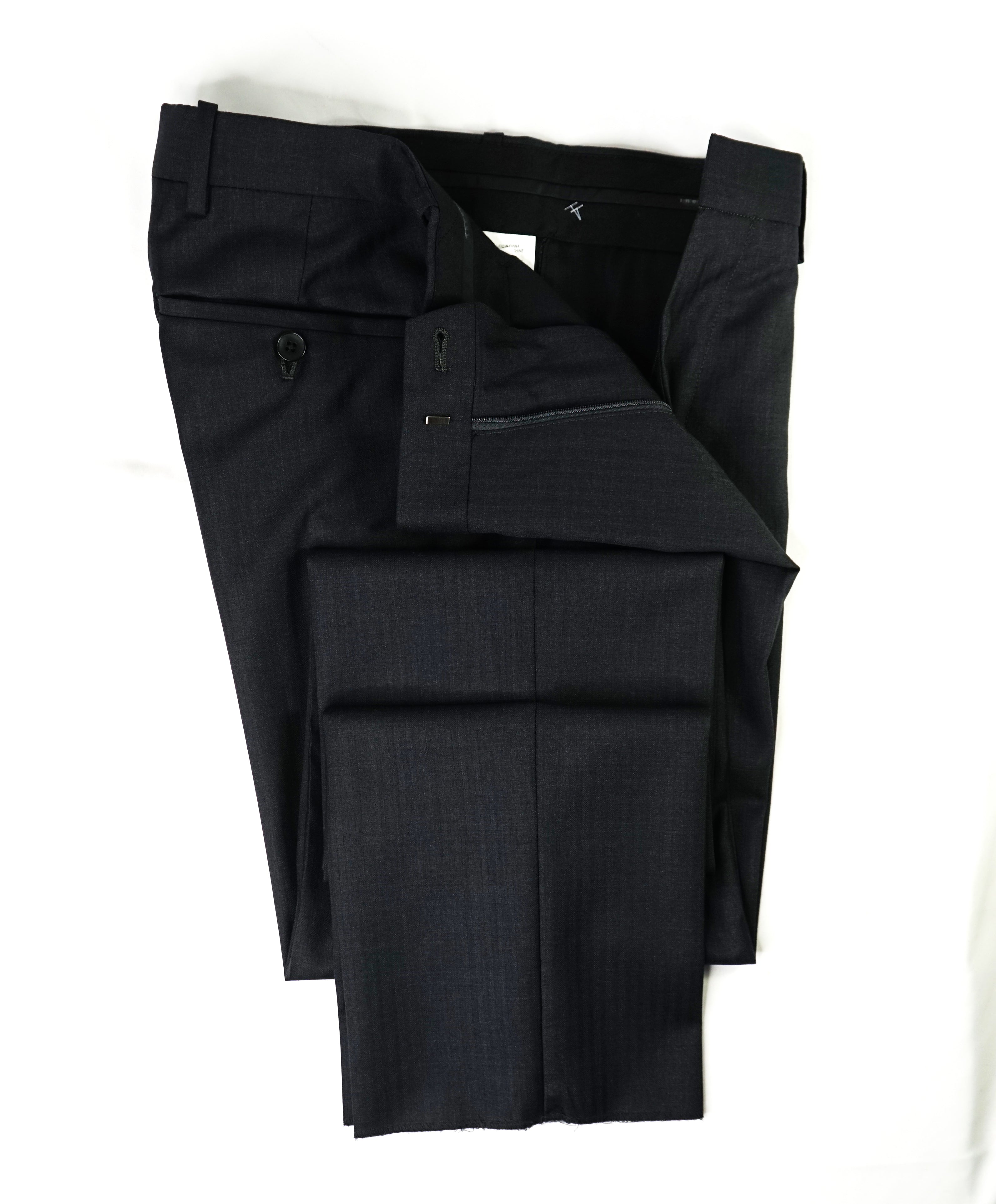 THEORY - Gray Micro Herringbone Textured Dress Pants - 29W