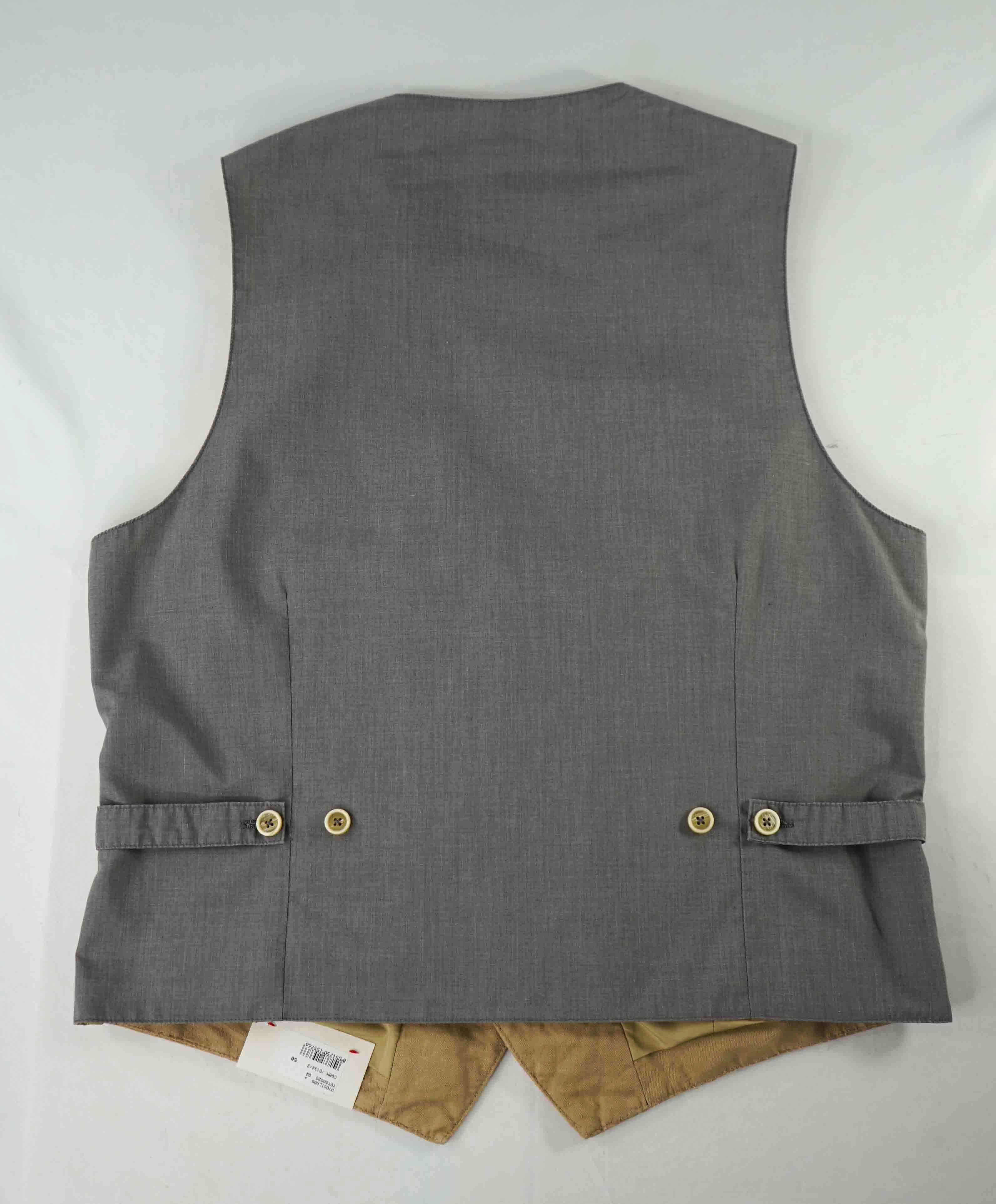 $495 ELEVENTY - *COTTON/LINEN* Camel Textured Waistcoat Vest - 40R