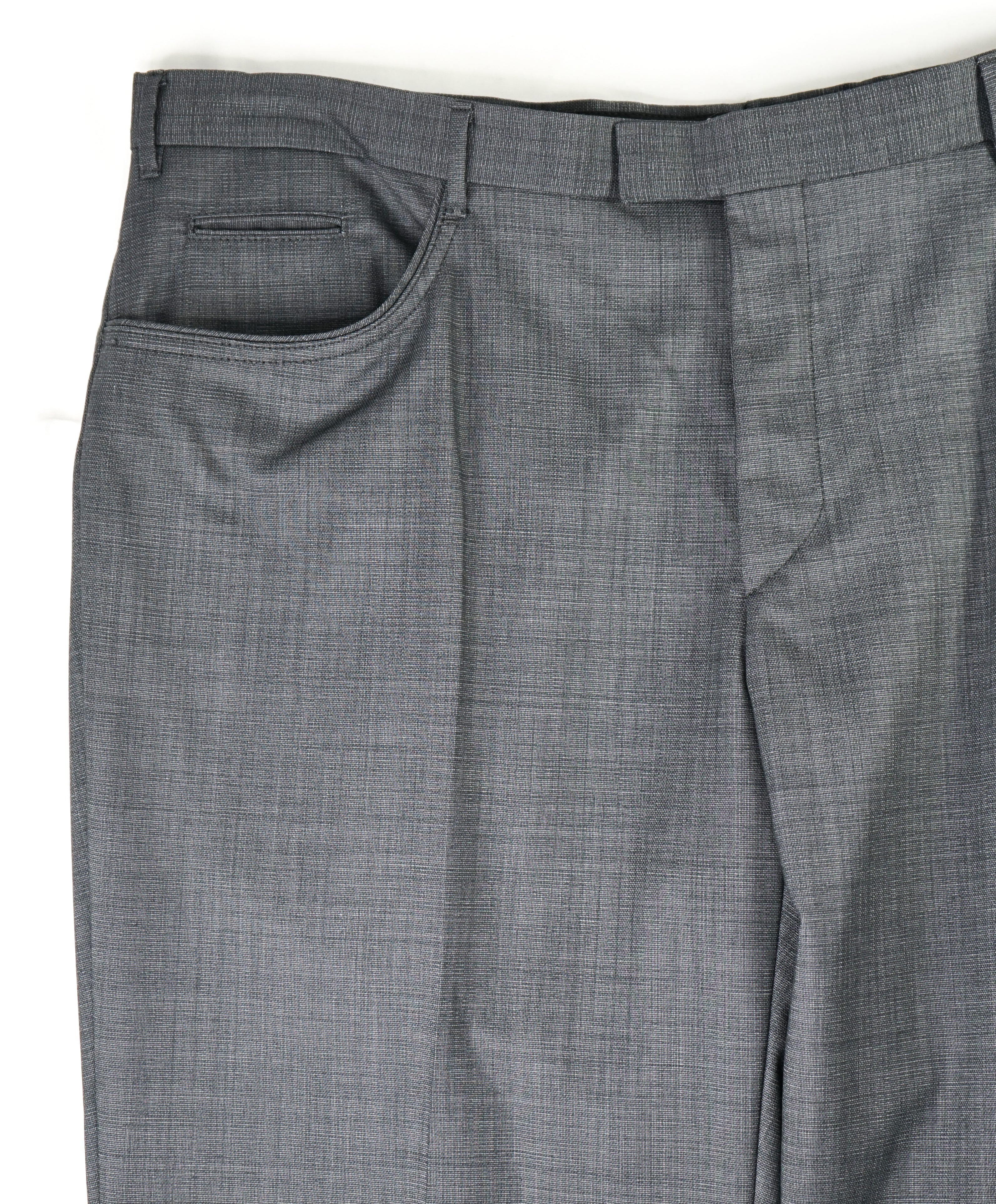 PAL ZILERI - 5-POCKET Gray Micro Check Textured Dress Pants - 40W