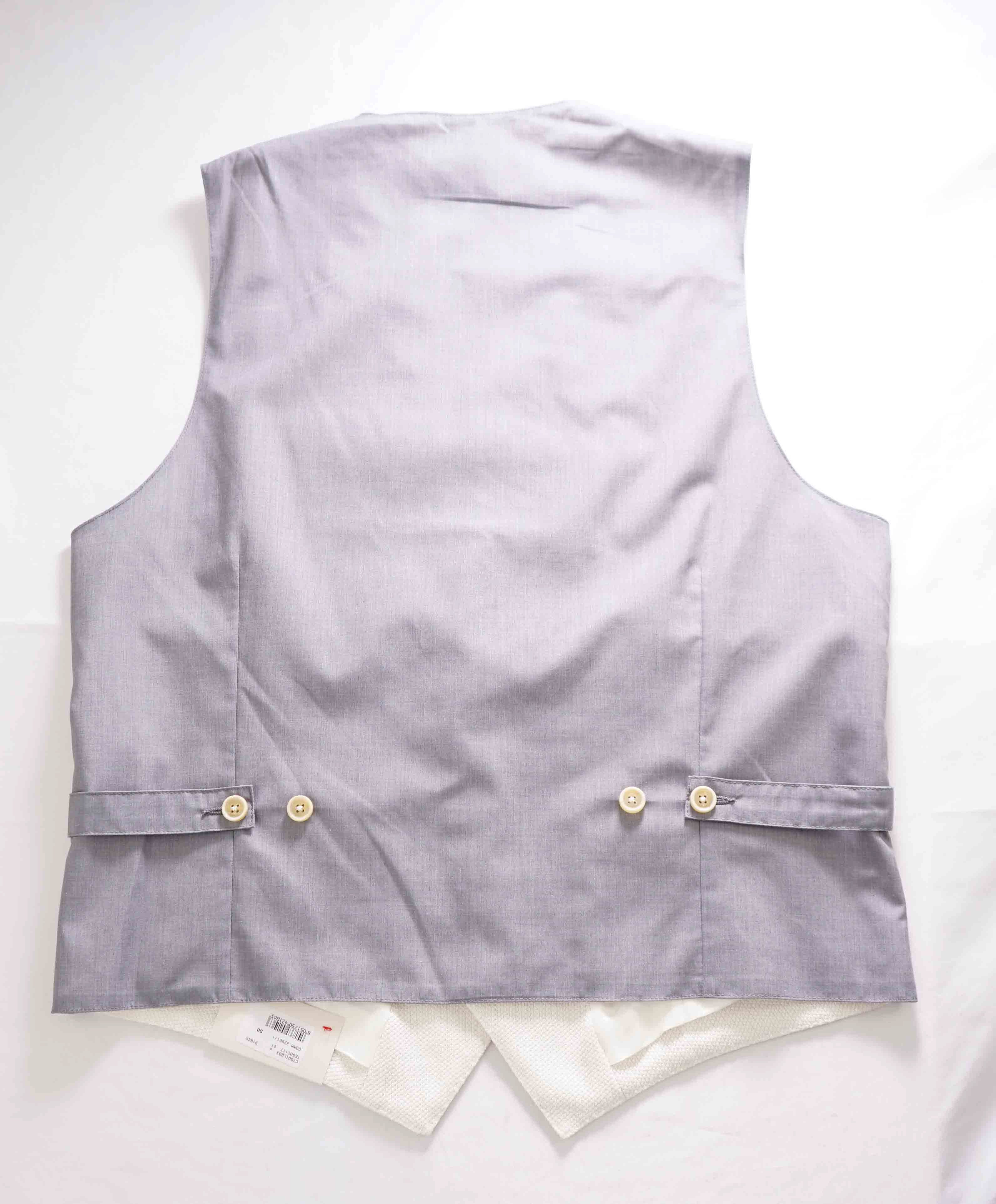 $495 ELEVENTY - *COTTON/LINEN* White Textured Waistcoat Vest - 40R