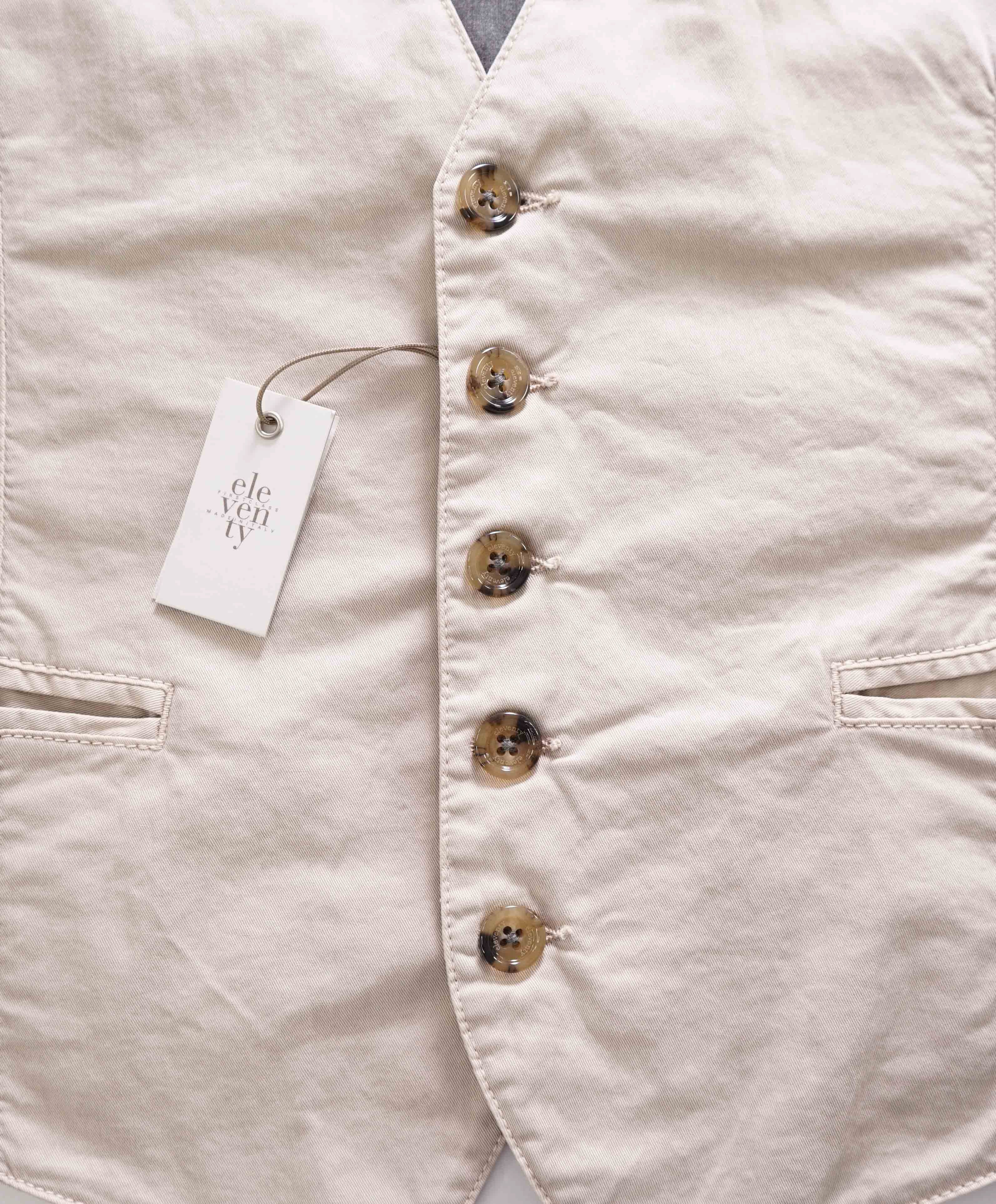 $445 ELEVENTY - *COTTON* Sand/Neutral Waistcoat Vest - 40R (M)