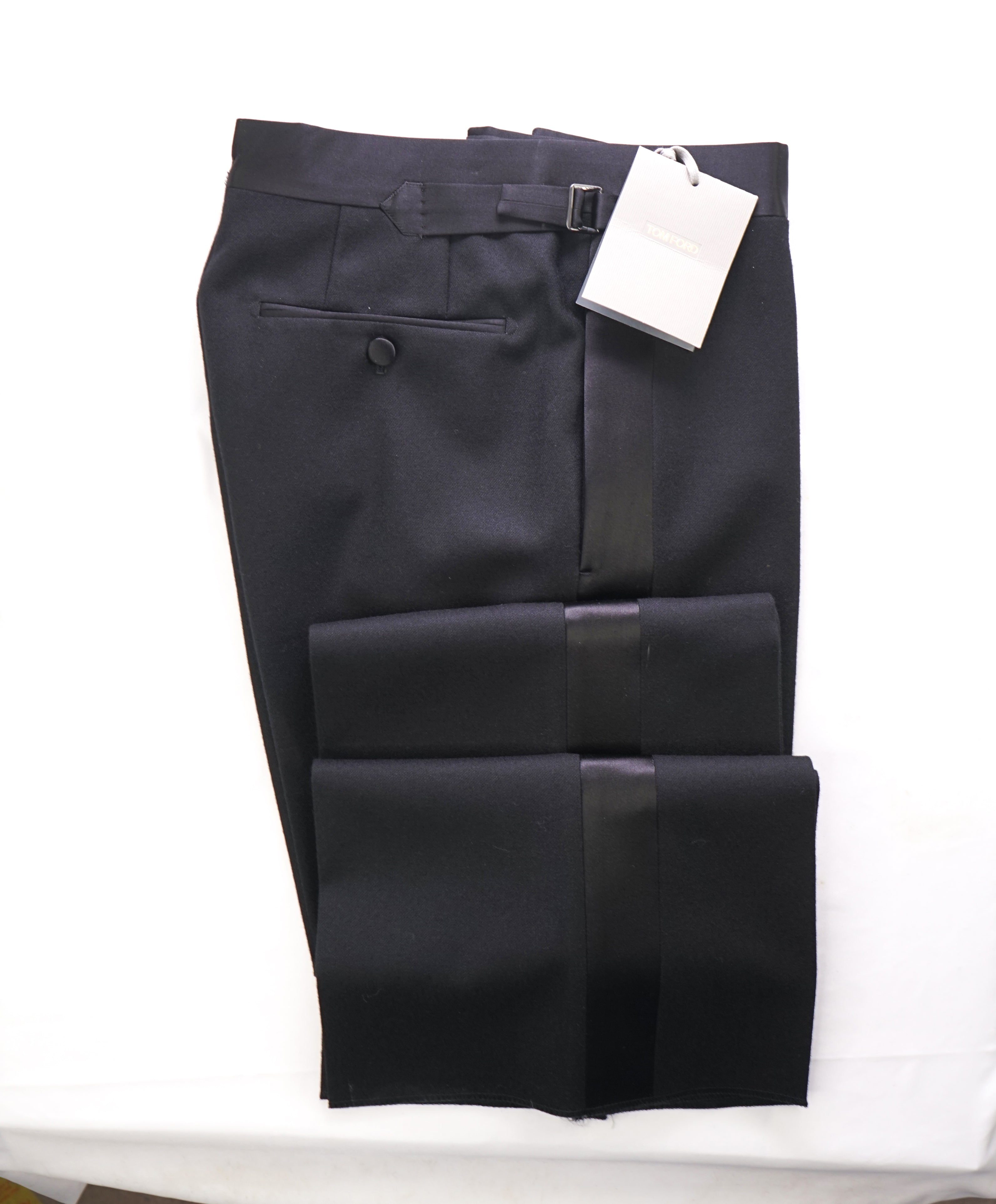 TOM FORD - PREMIUM Black Tuxedo Dinner Wool Dress Pants - 30W (46EU)