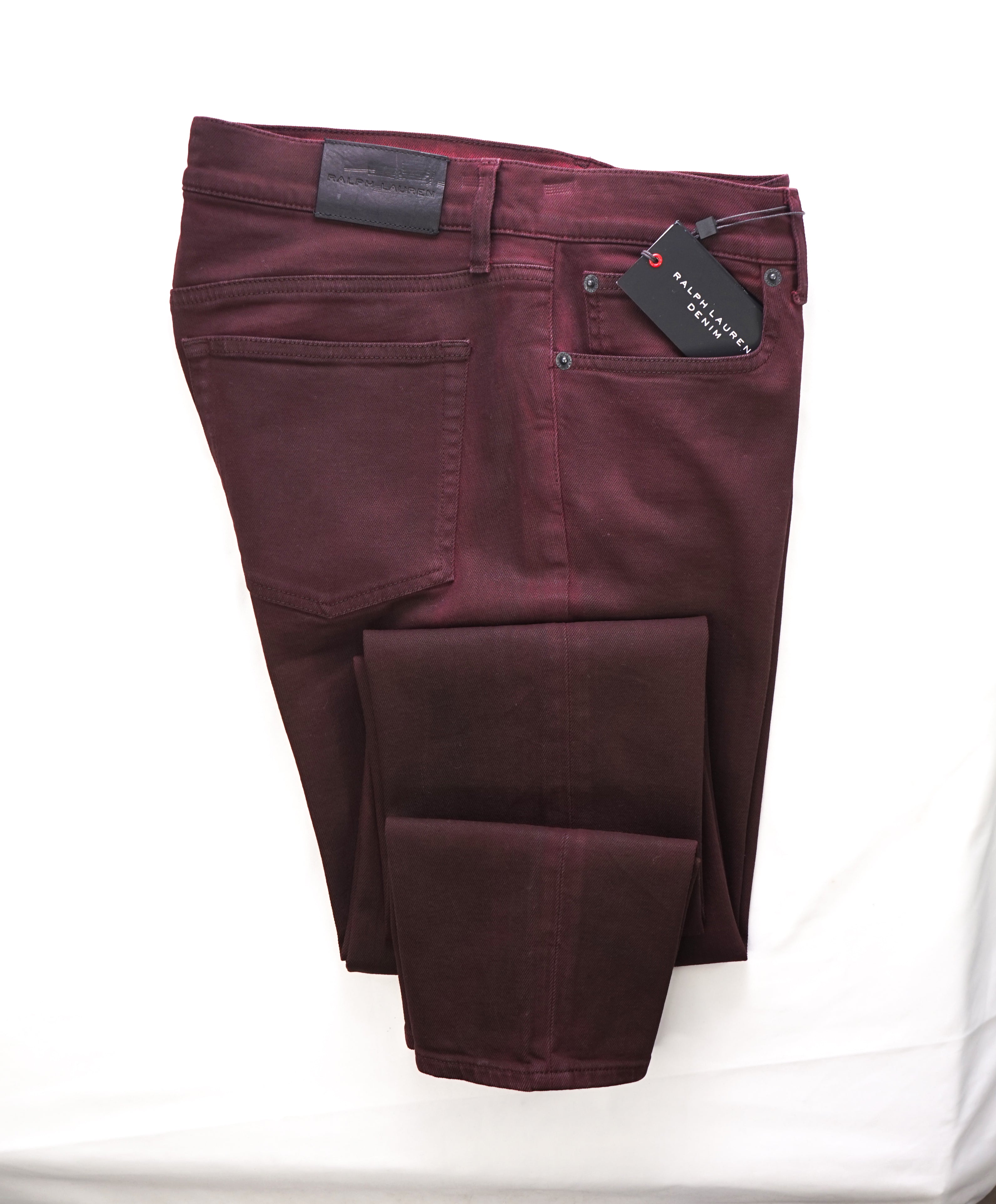 RALPH LAUREN BLACK LABEL - "105" Burgundy Cigarette Jeans Pants - 31W