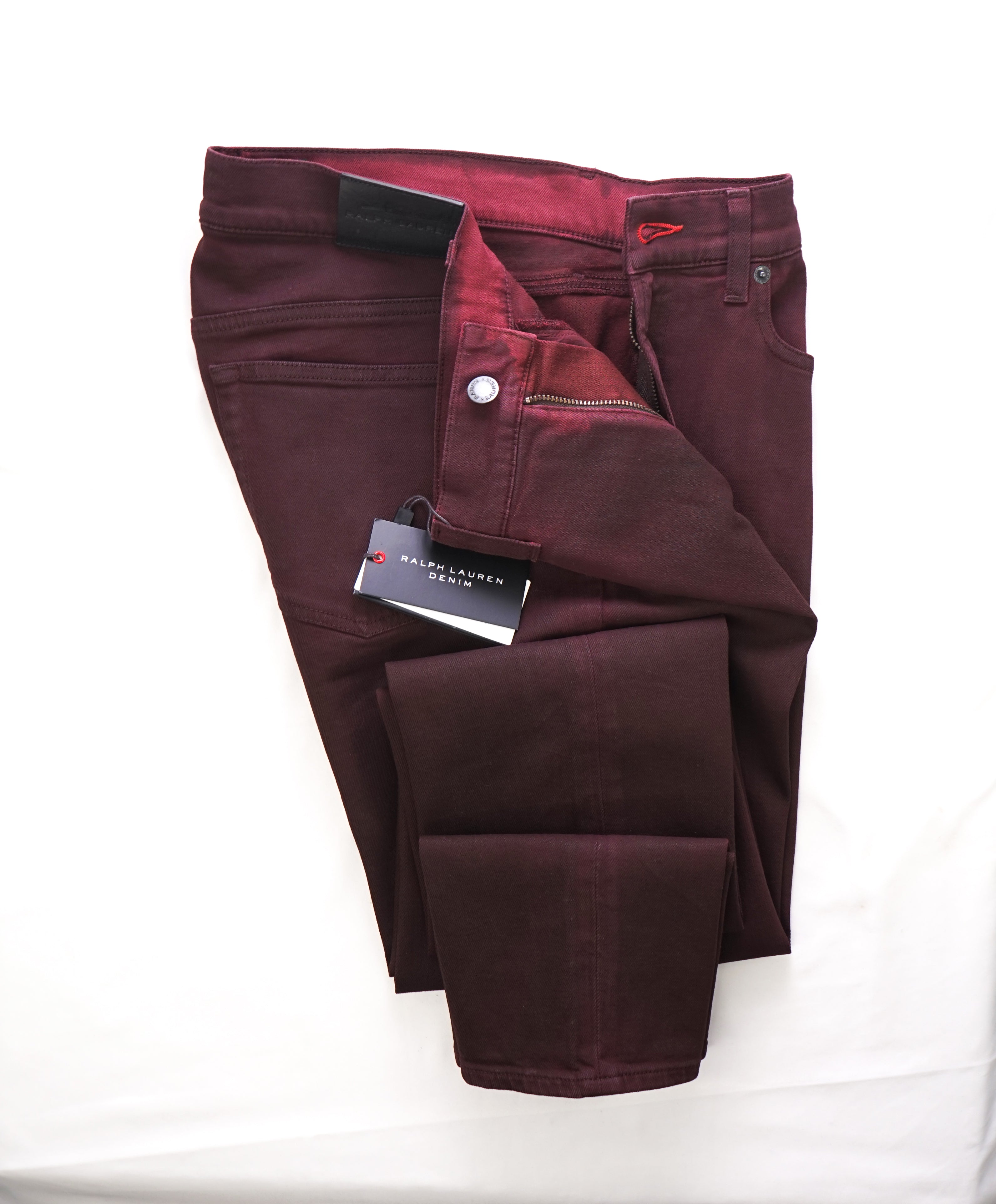 RALPH LAUREN BLACK LABEL - "105" Burgundy Cigarette Jeans Pants - 31W