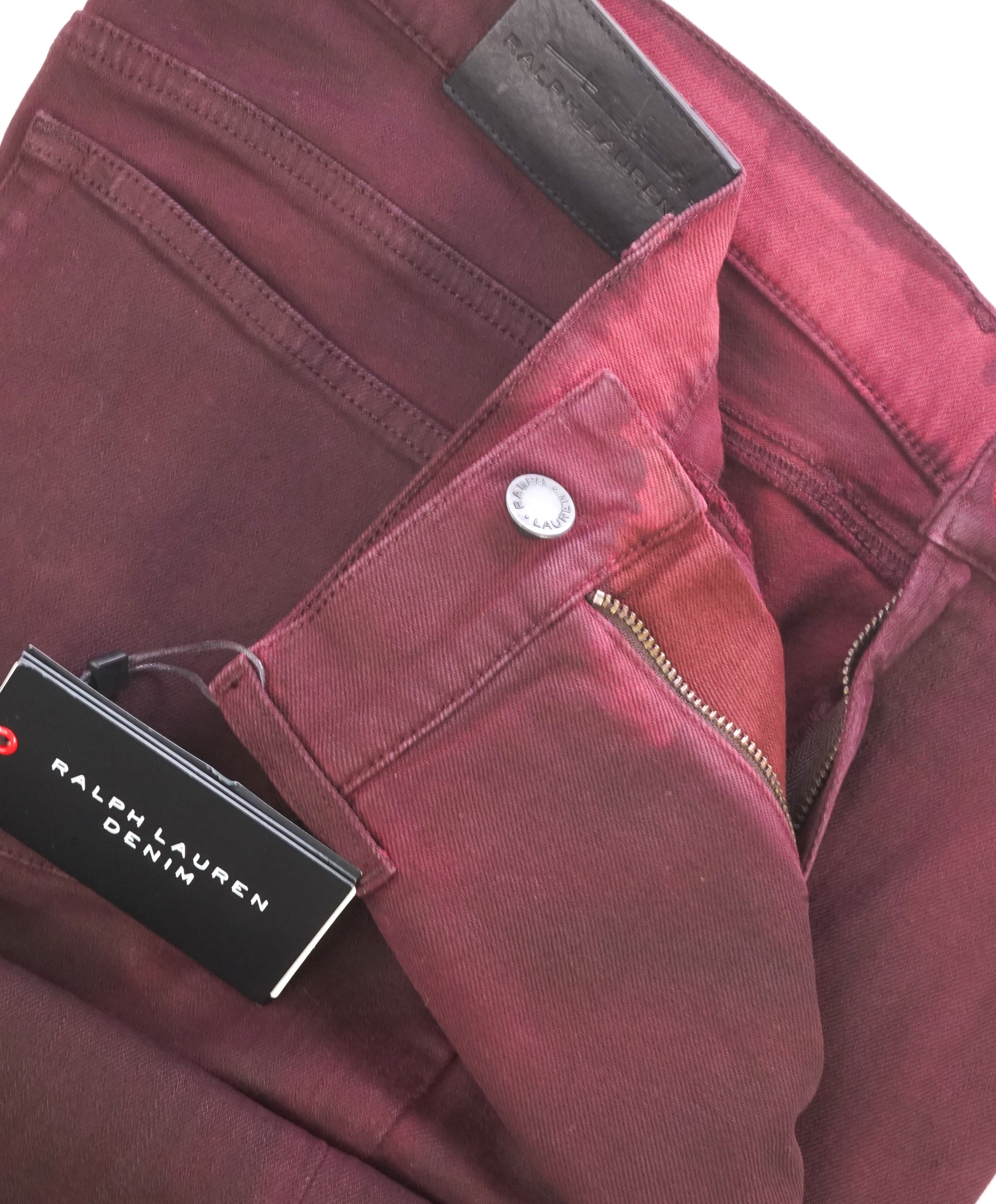 RALPH LAUREN BLACK LABEL - "105" Burgundy Cigarette Jeans Pants - 31W