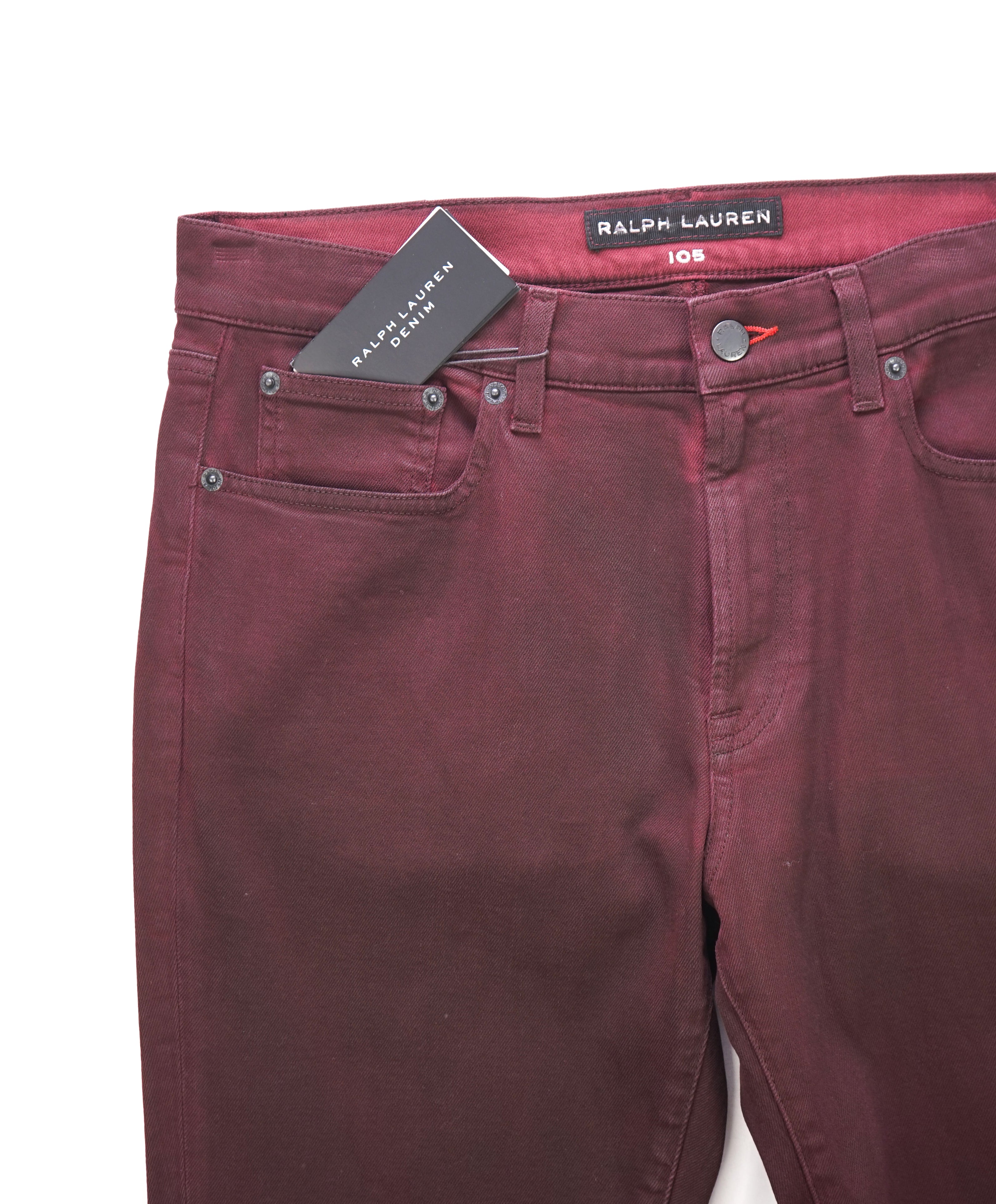 RALPH LAUREN BLACK LABEL - "105" Burgundy Cigarette Jeans Pants - 31W