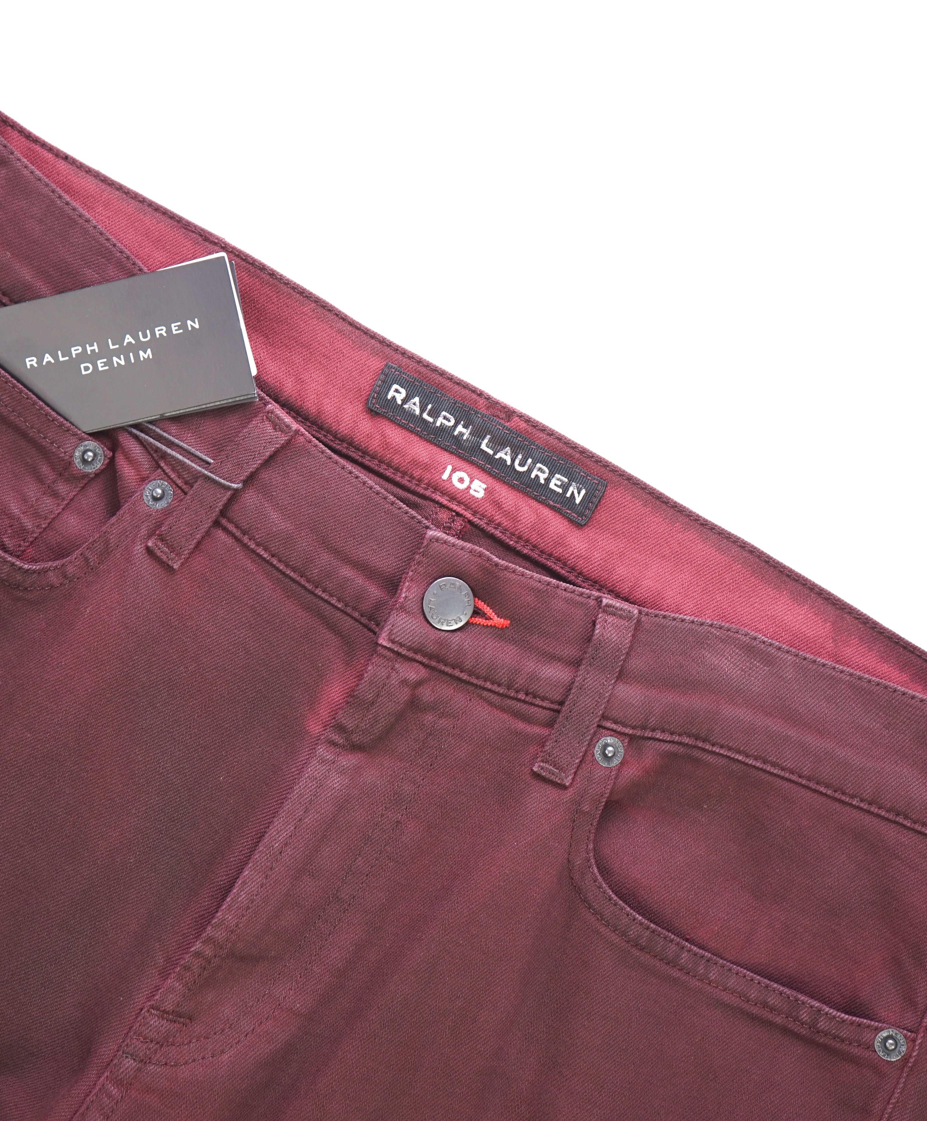 RALPH LAUREN BLACK LABEL - "105" Burgundy Cigarette Jeans Pants - 31W