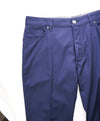 ERMENEGILDO ZEGNA - Cobalt Blue WOOL Brown Logo Tag 5-Pocket Pants - 34W