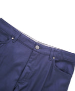 ERMENEGILDO ZEGNA - Cobalt Blue WOOL Brown Logo Tag 5-Pocket Pants - 34W