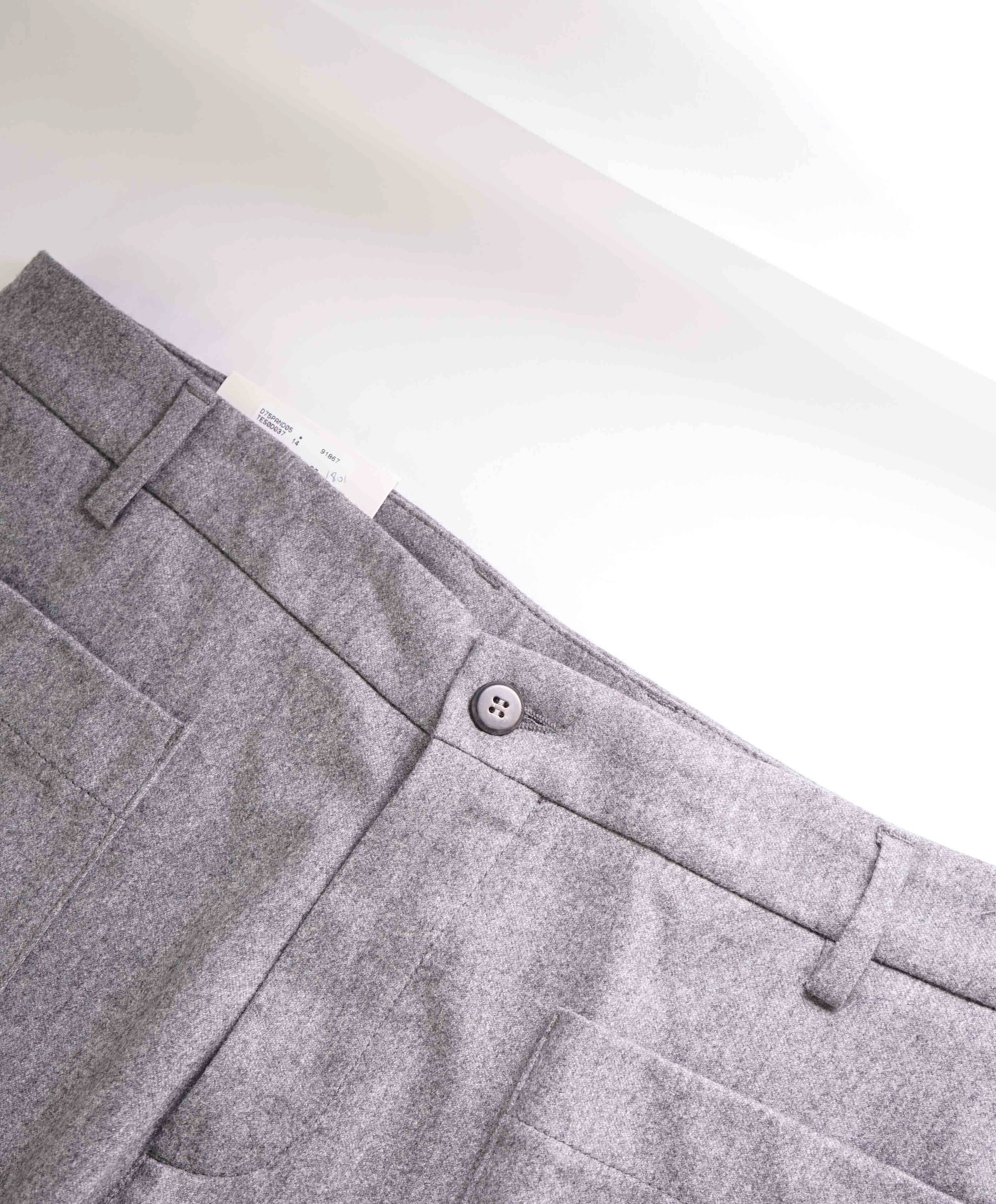 $695 ELEVENTY - Gray Patch Pocket CASHMERE / WOOL Slim Dress Pants- 33W