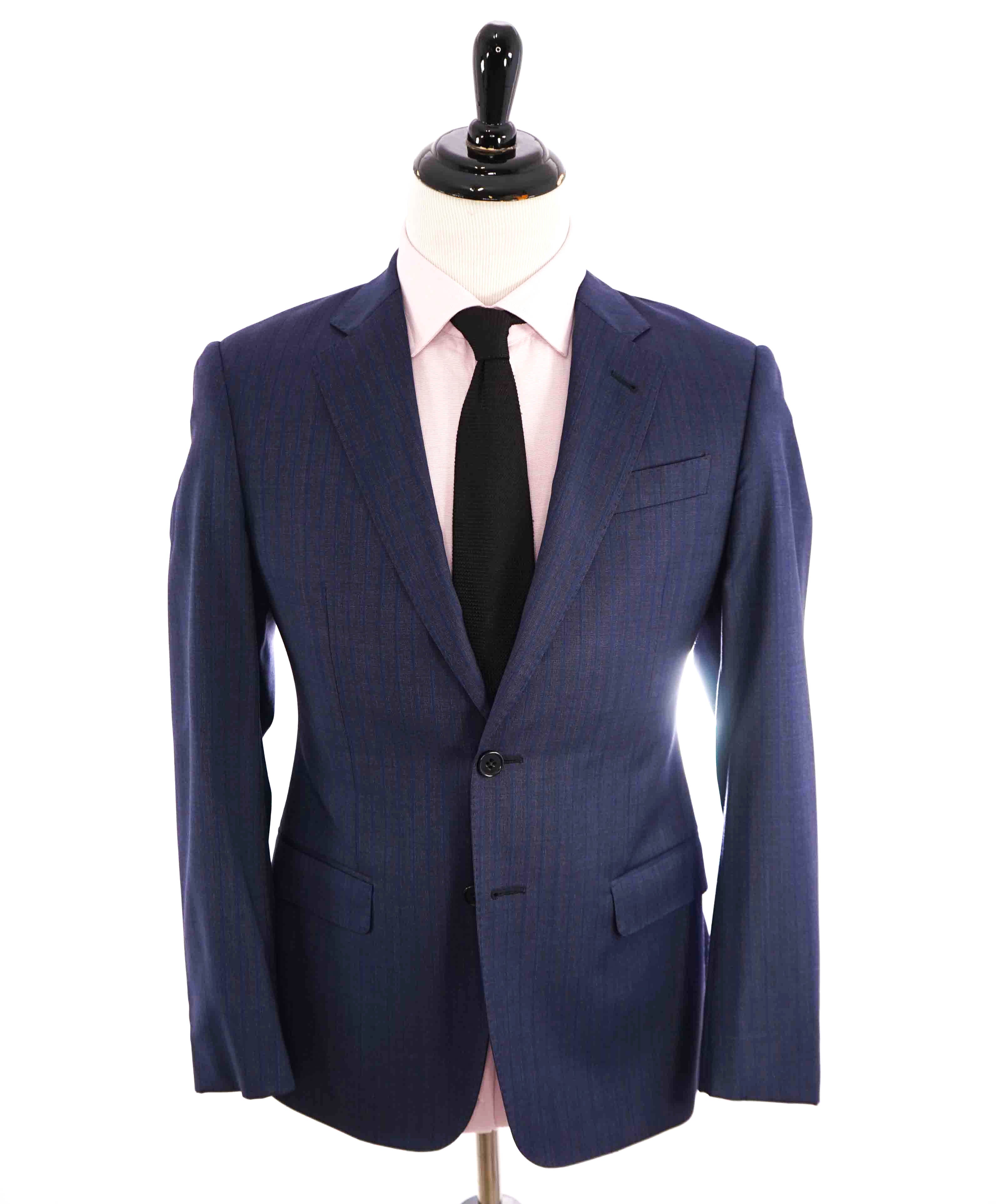 $1,495 ARMANI COLLEZIONI - “G Line” Blue Tonal Stripe Blazer - 38S