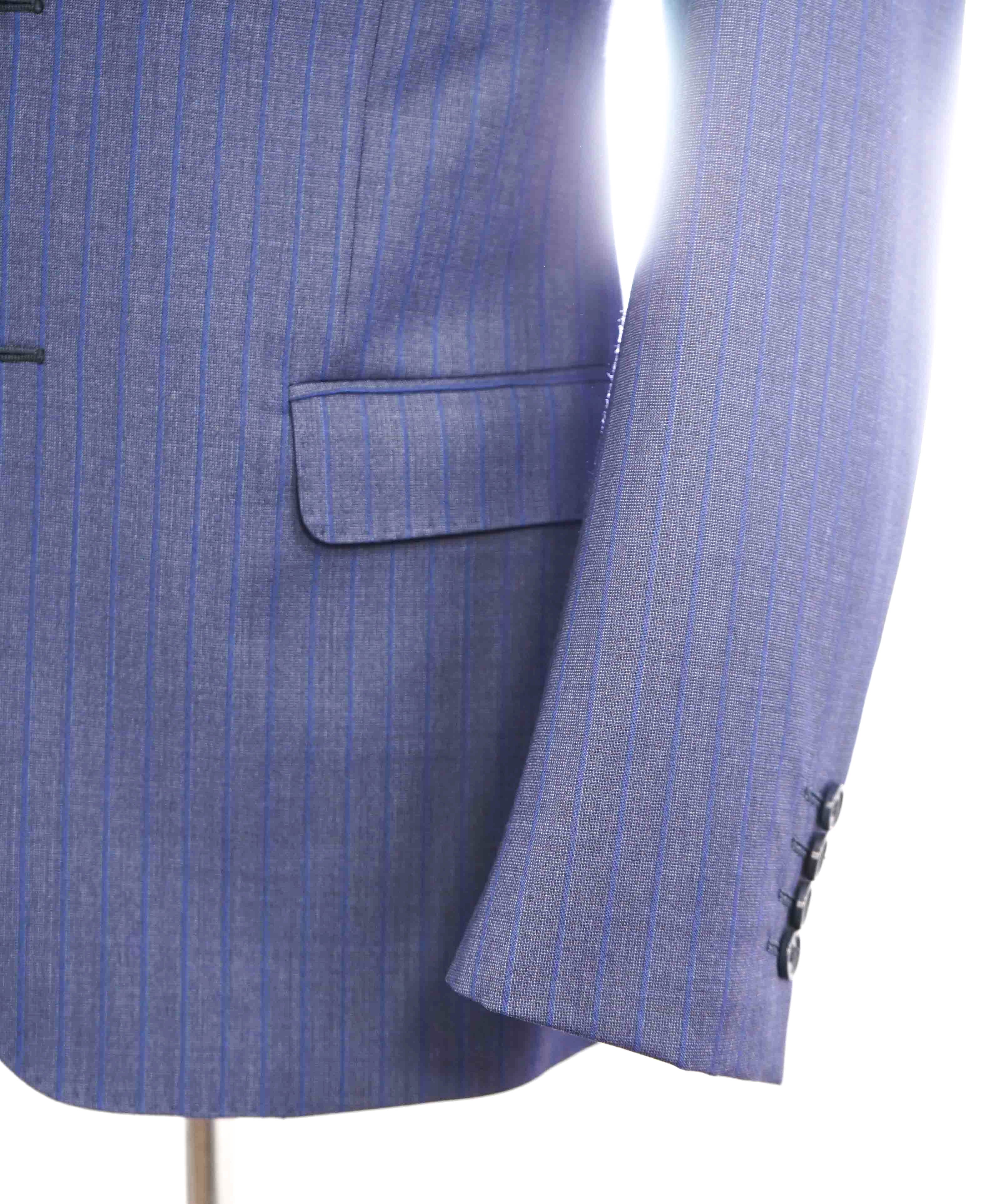 $1,495 ARMANI COLLEZIONI - “G Line” Blue Tonal Stripe Blazer - 38S