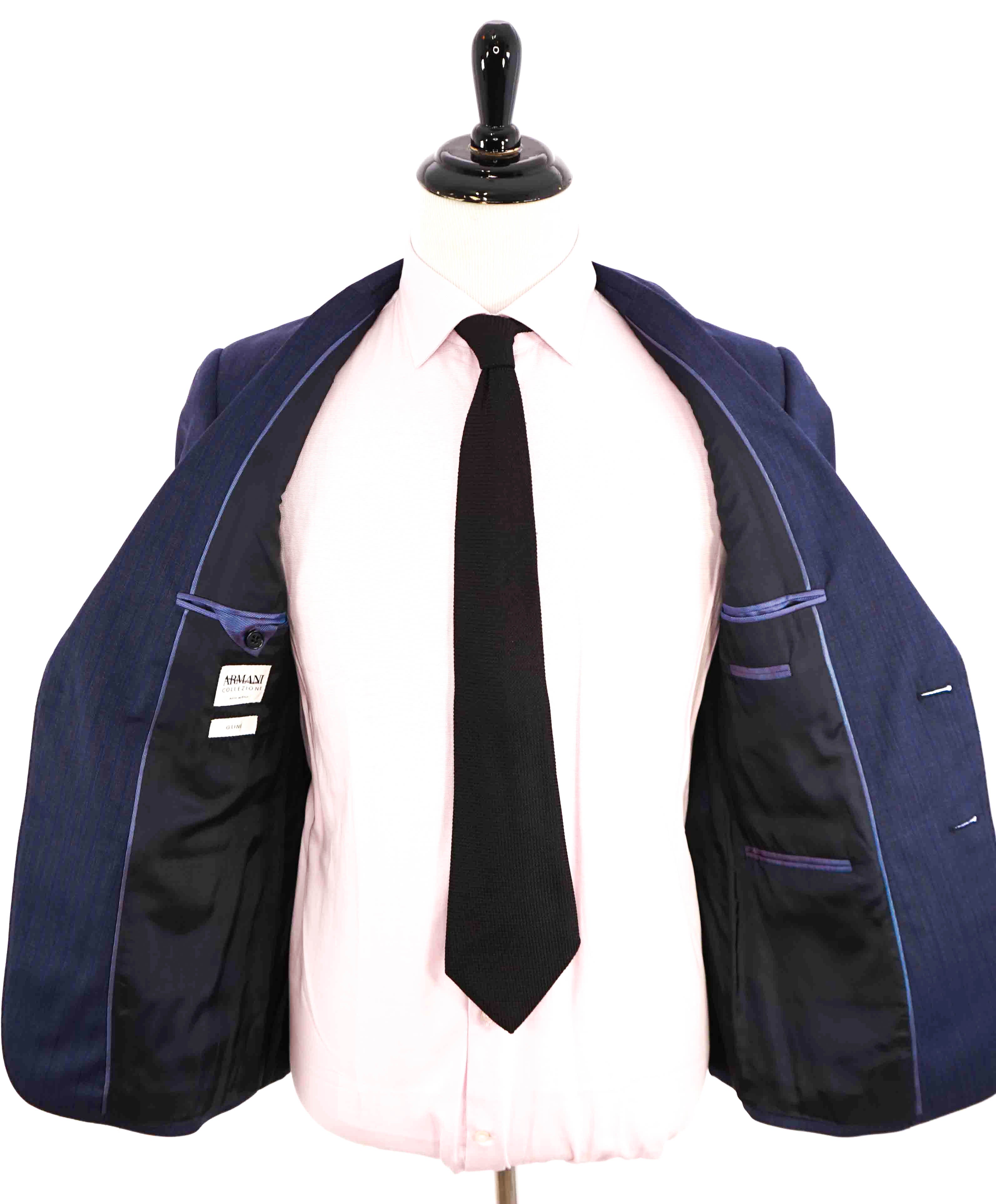 $1,495 ARMANI COLLEZIONI - “G Line” Blue Tonal Stripe Blazer - 38S