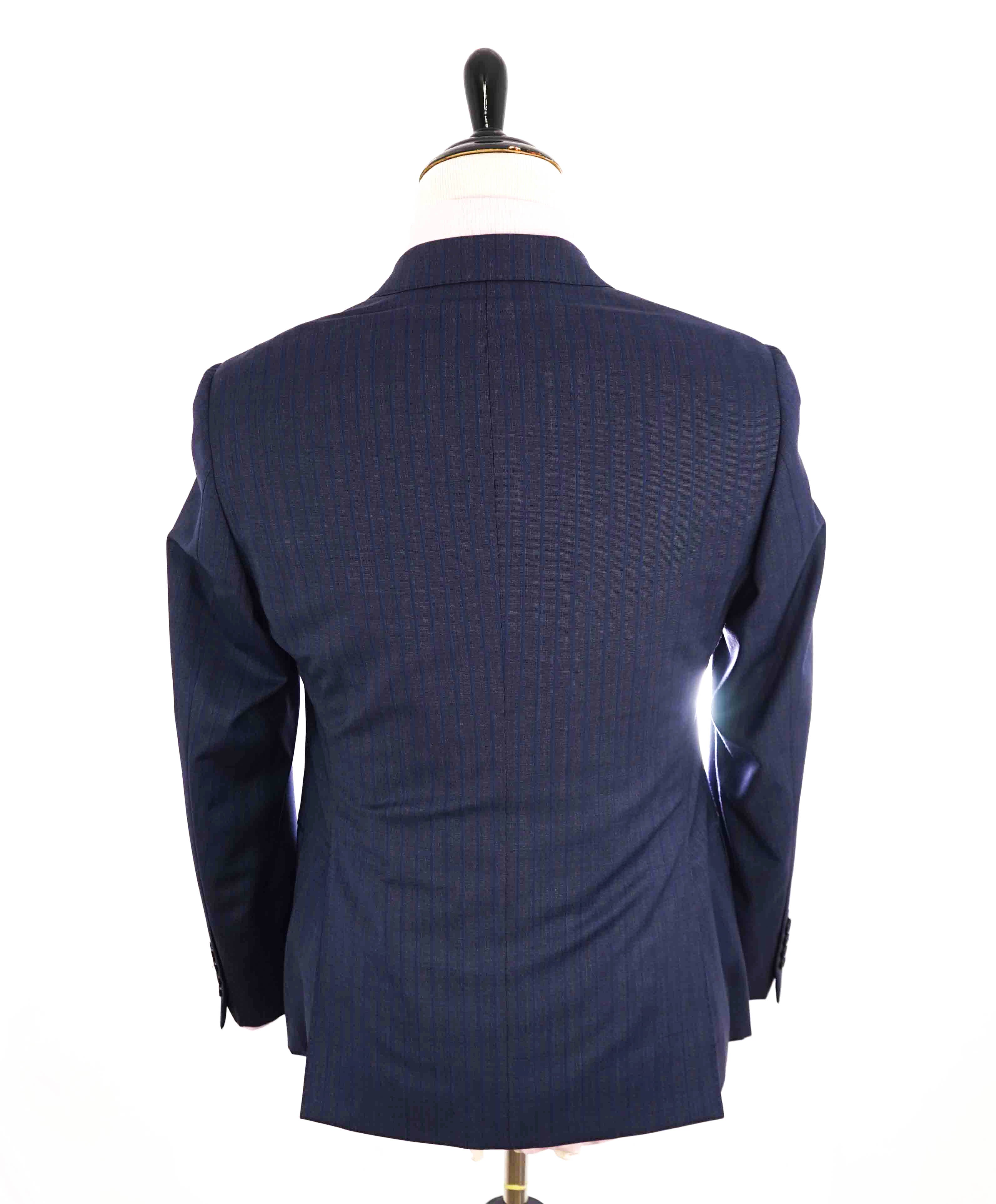 $1,495 ARMANI COLLEZIONI - “G Line” Blue Tonal Stripe Blazer - 38S