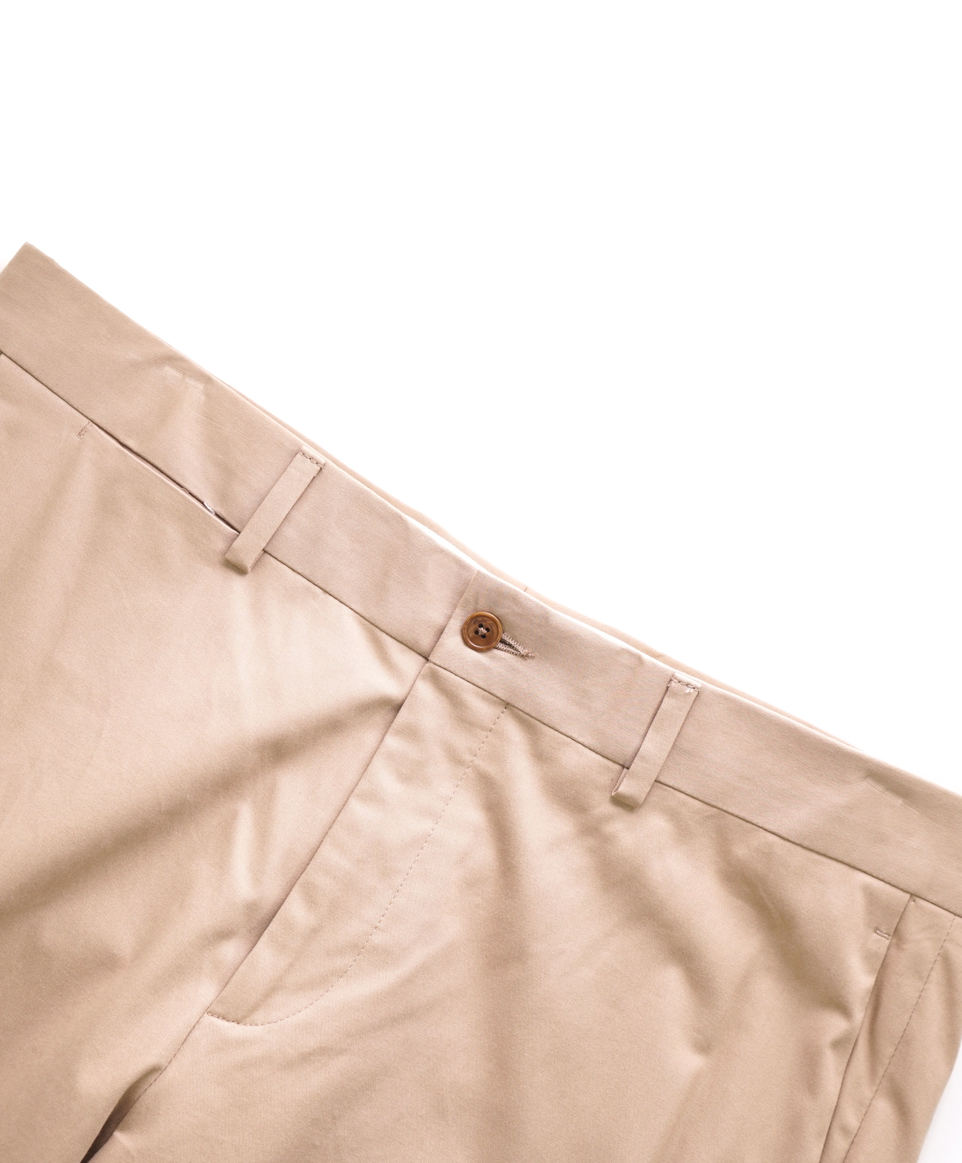 RALPH LAUREN PURPLE LABEL - Beige Cotton/Elastane Flat Front Pants - 34W 32L