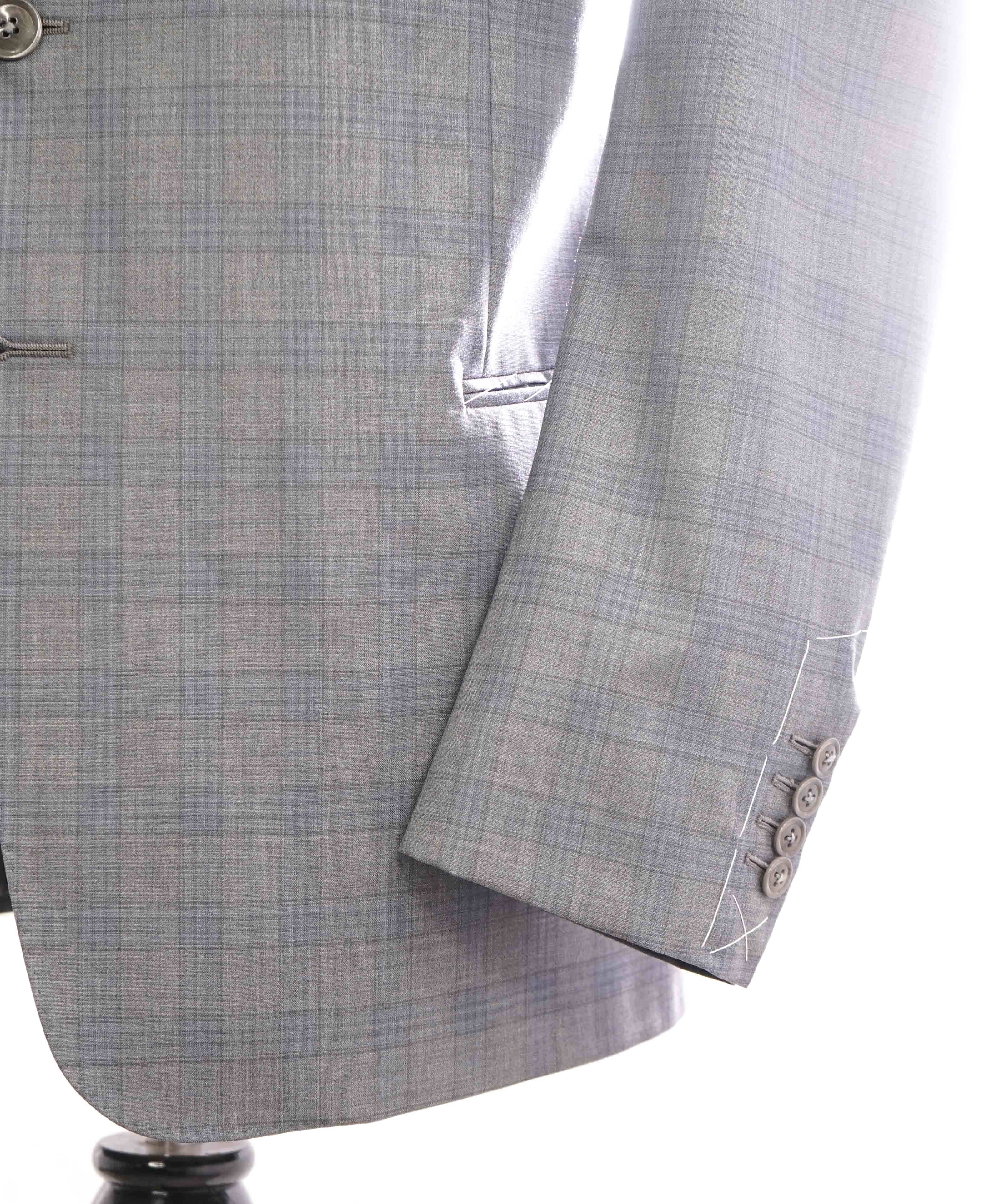 $1,795 ARMANI COLLEZIONI - “Su Misura” ITALY Gray Check Plaid Blazer - 48R