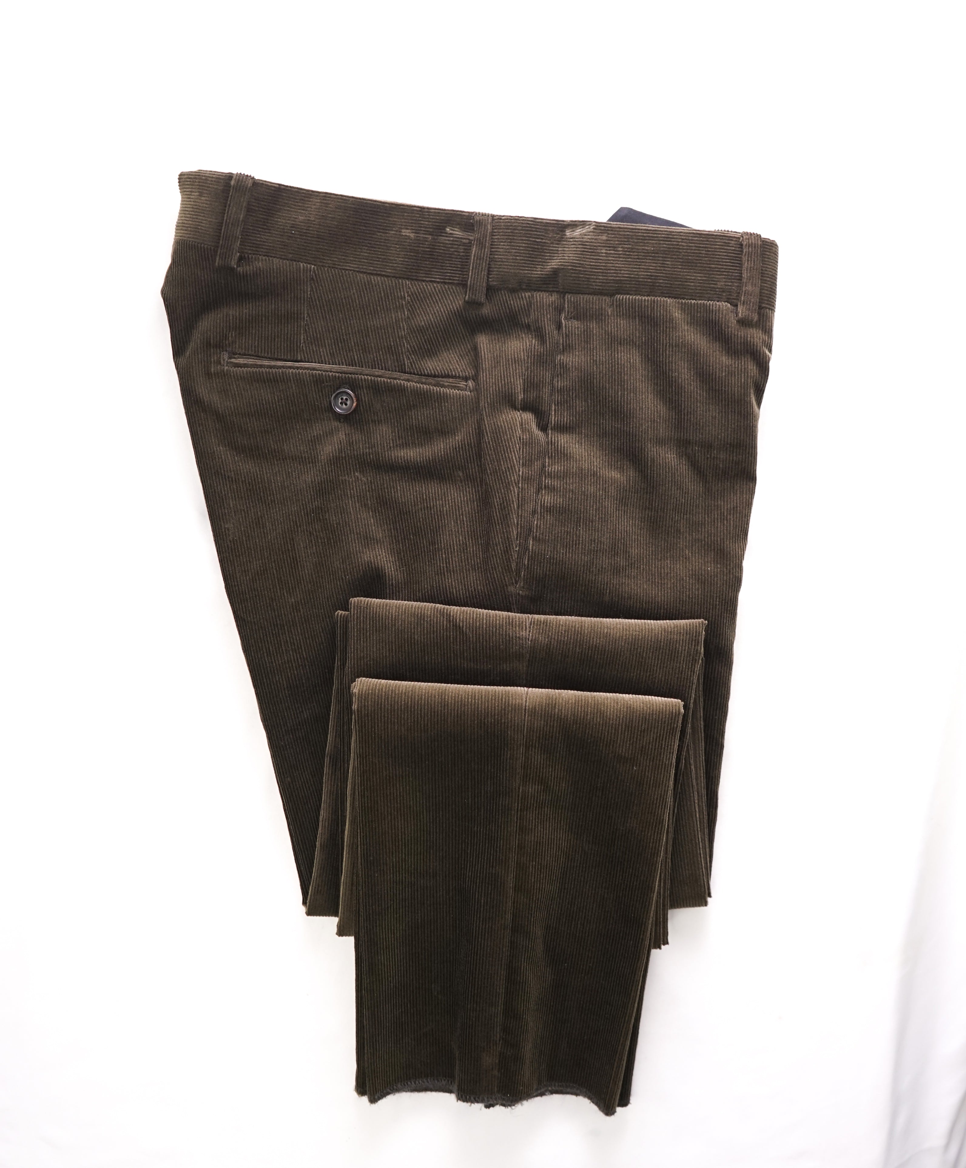 RALPH LAUREN PURPLE LABEL - Brown Corduroy Flat Front Pants - 30W