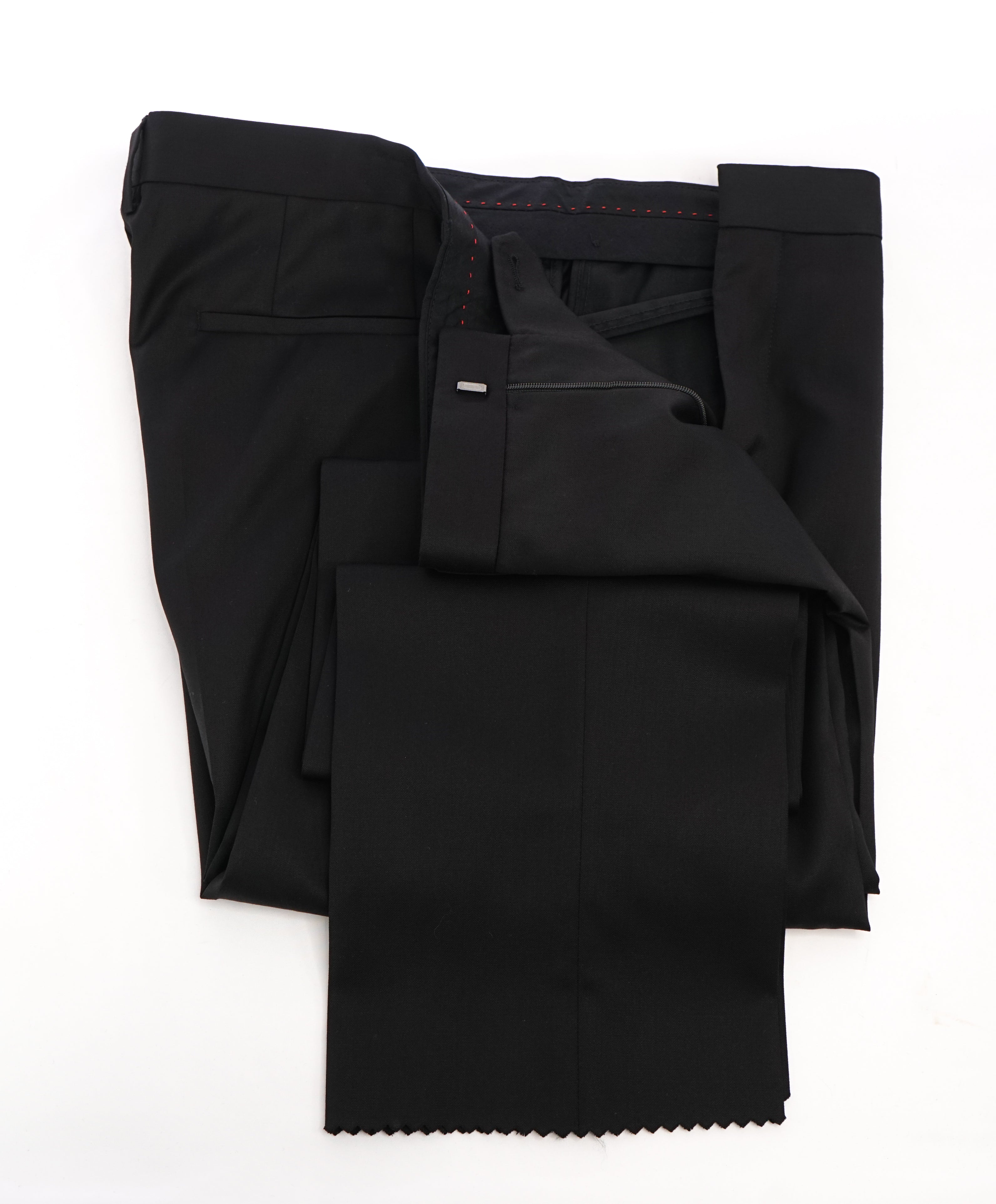 HUGO BOSS - Solid Black "Aeron2/Hamen2" Flat Front Dress Pants - 37W