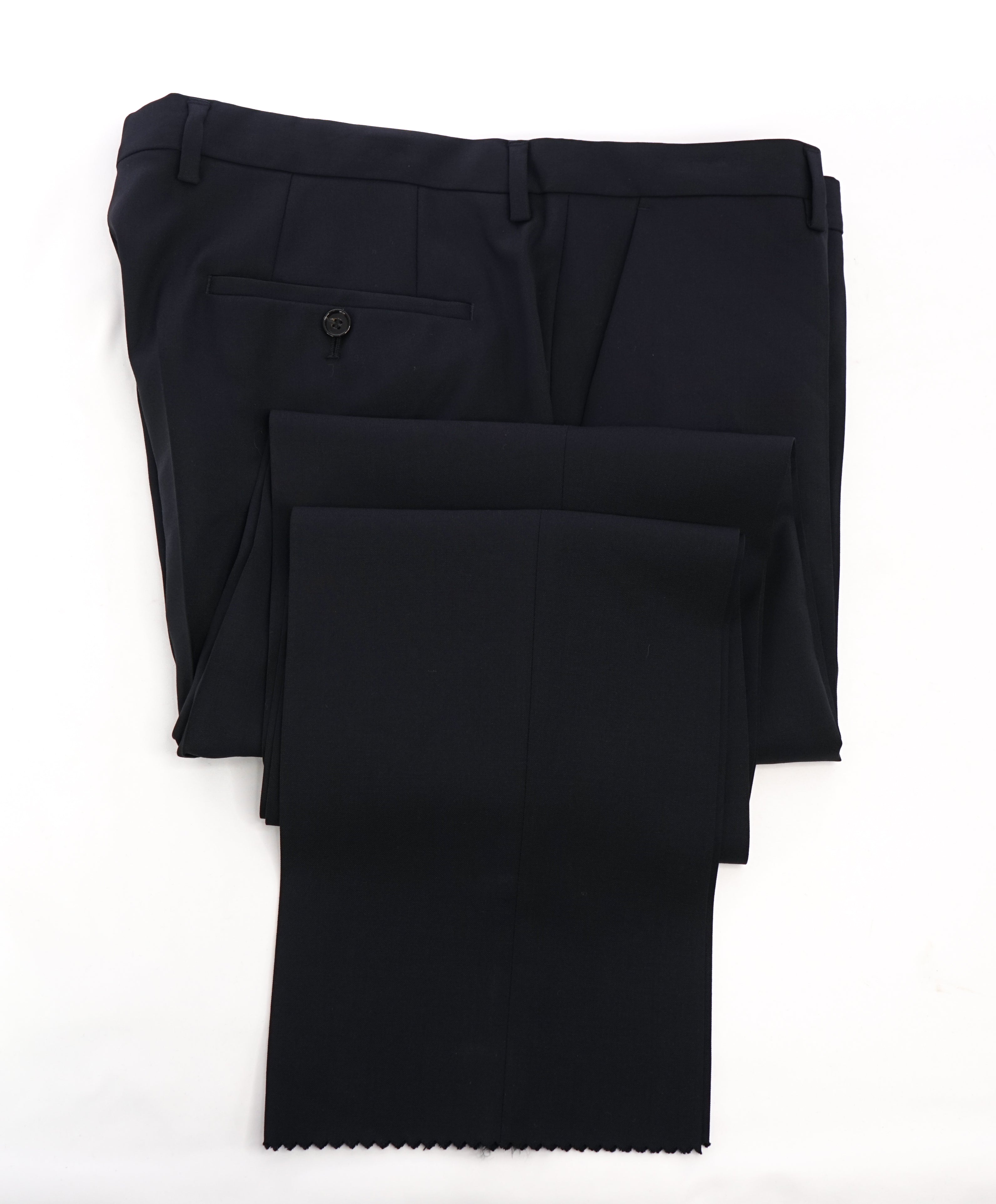 HUGO BOSS - Navy Solid "Sharp1 US" Flat Front Dress Pants - 35W