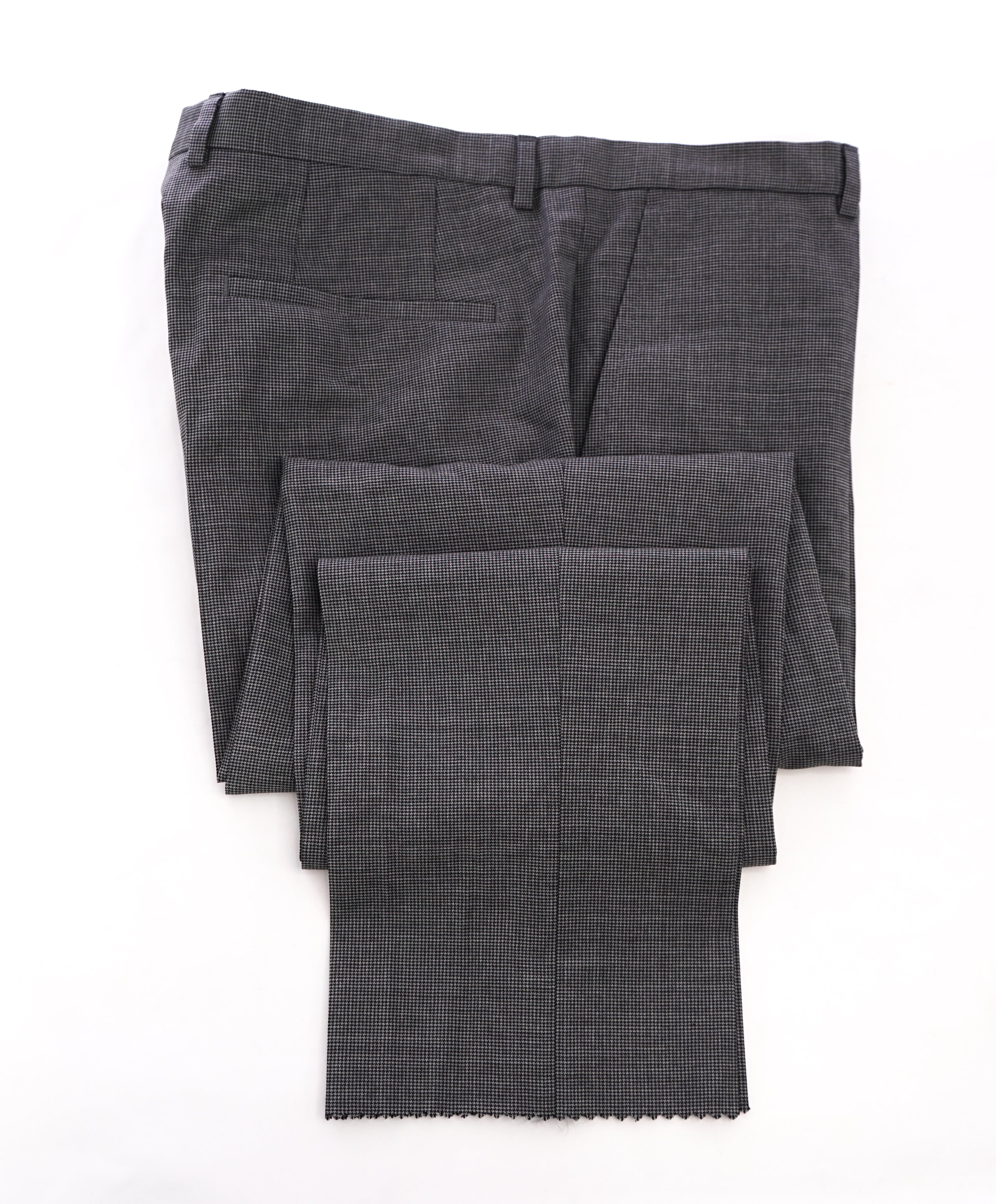 HUGO BOSS - Gray Houndstooth "Astian/Hets" Slim Flat Front Dress Pants - 33W