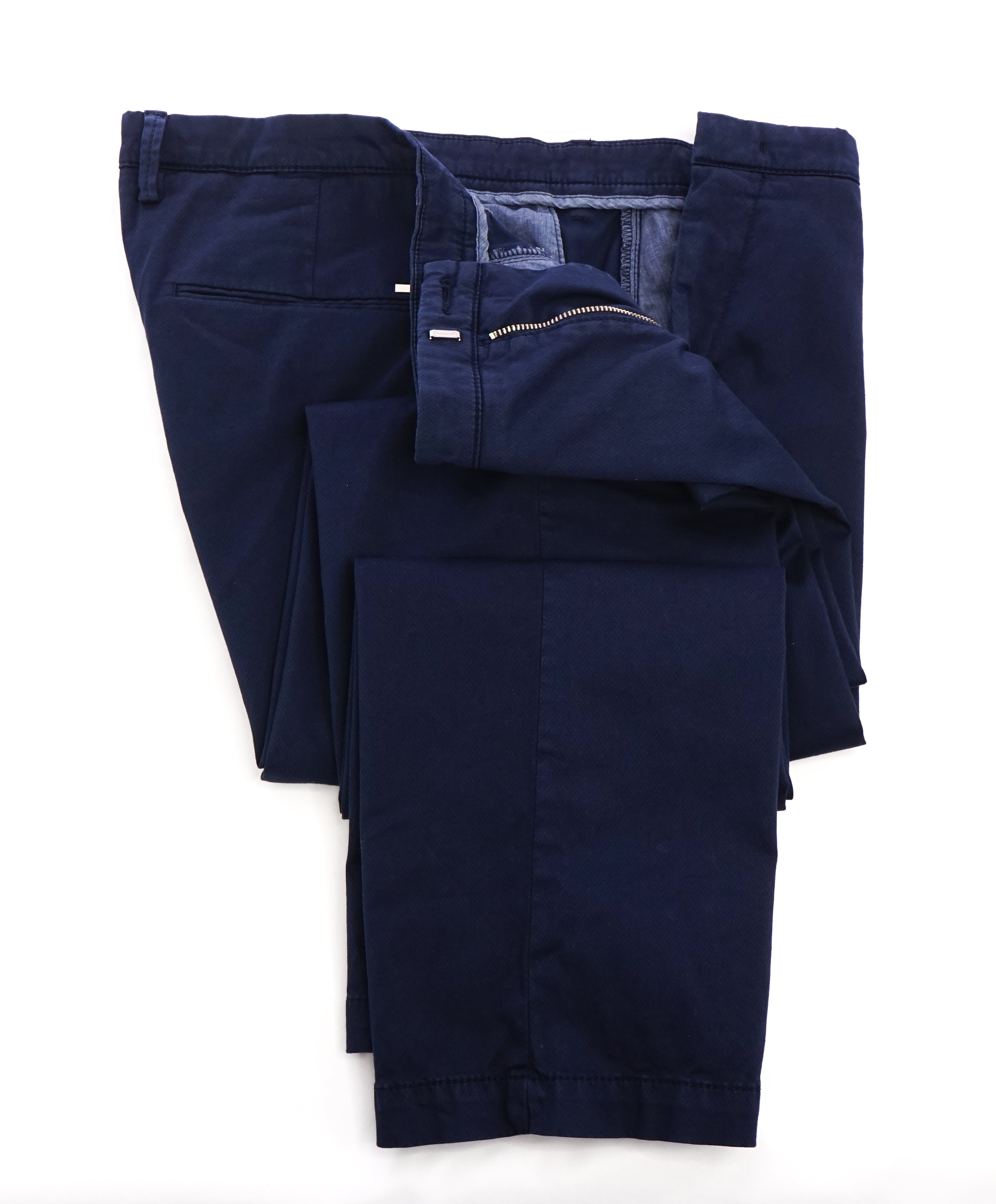 HUGO BOSS - “Rice3-1-D” Navy Blue Slim Cotton Casual Pants - 34W