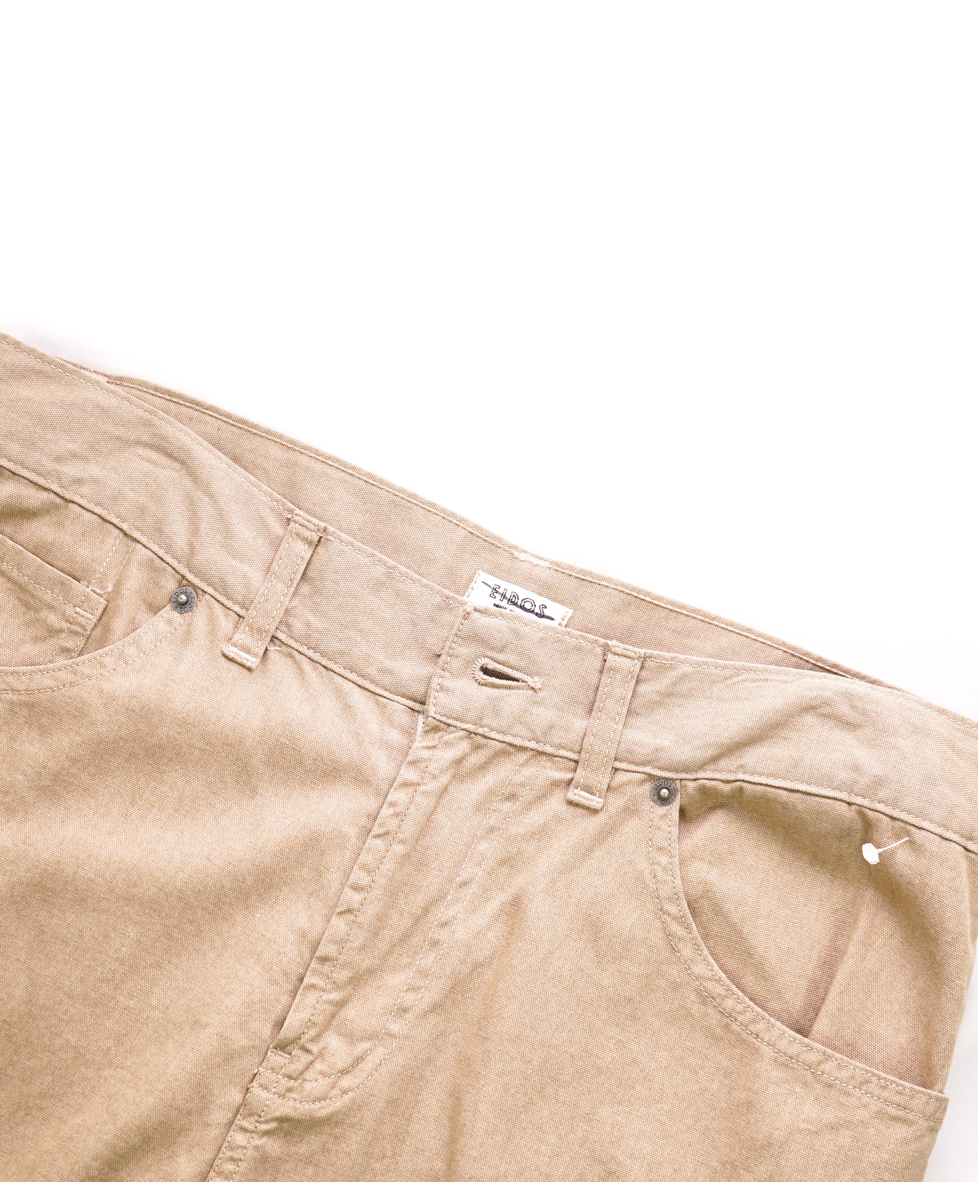 EIDOS By ISAIA - SLIM 5-Pocket Flat Front Textured Beige Pants - 30W