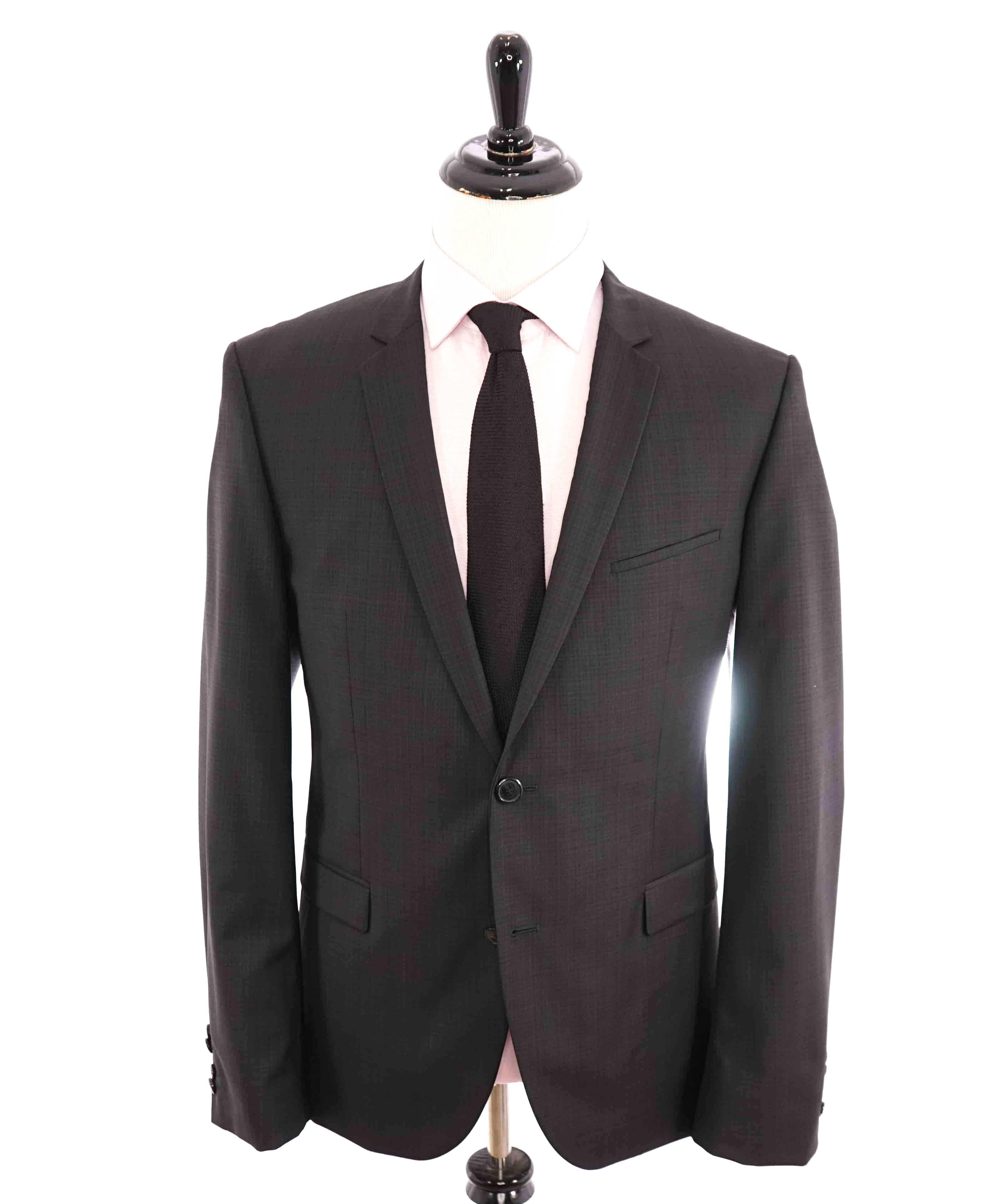 $895 HUGO BOSS - Gray Micro Check Blazer With Narrow Lapels - 44R