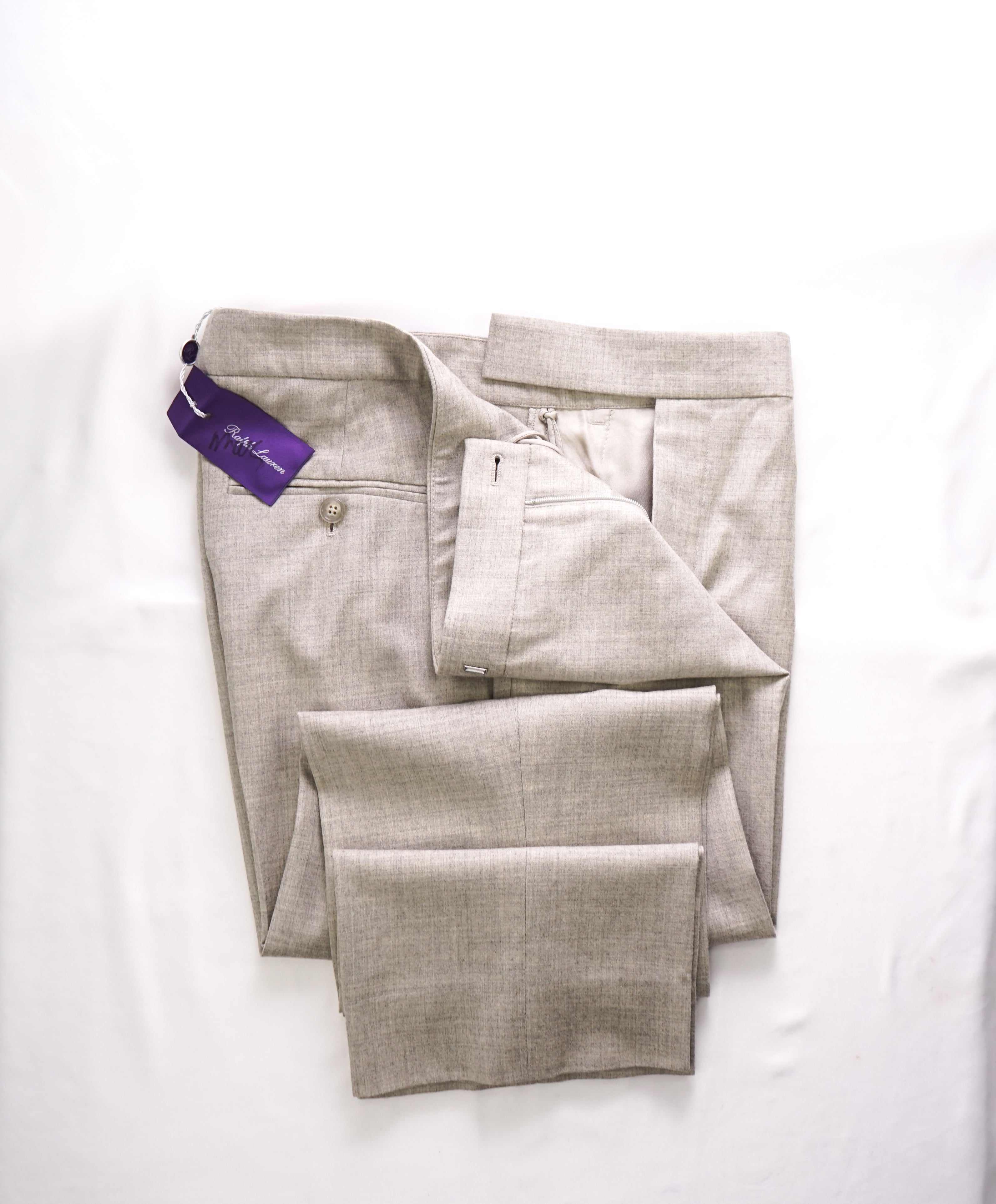 RALPH LAUREN PURPLE LABEL - Gray Soft Wool Premium Dress Pants  - sz12