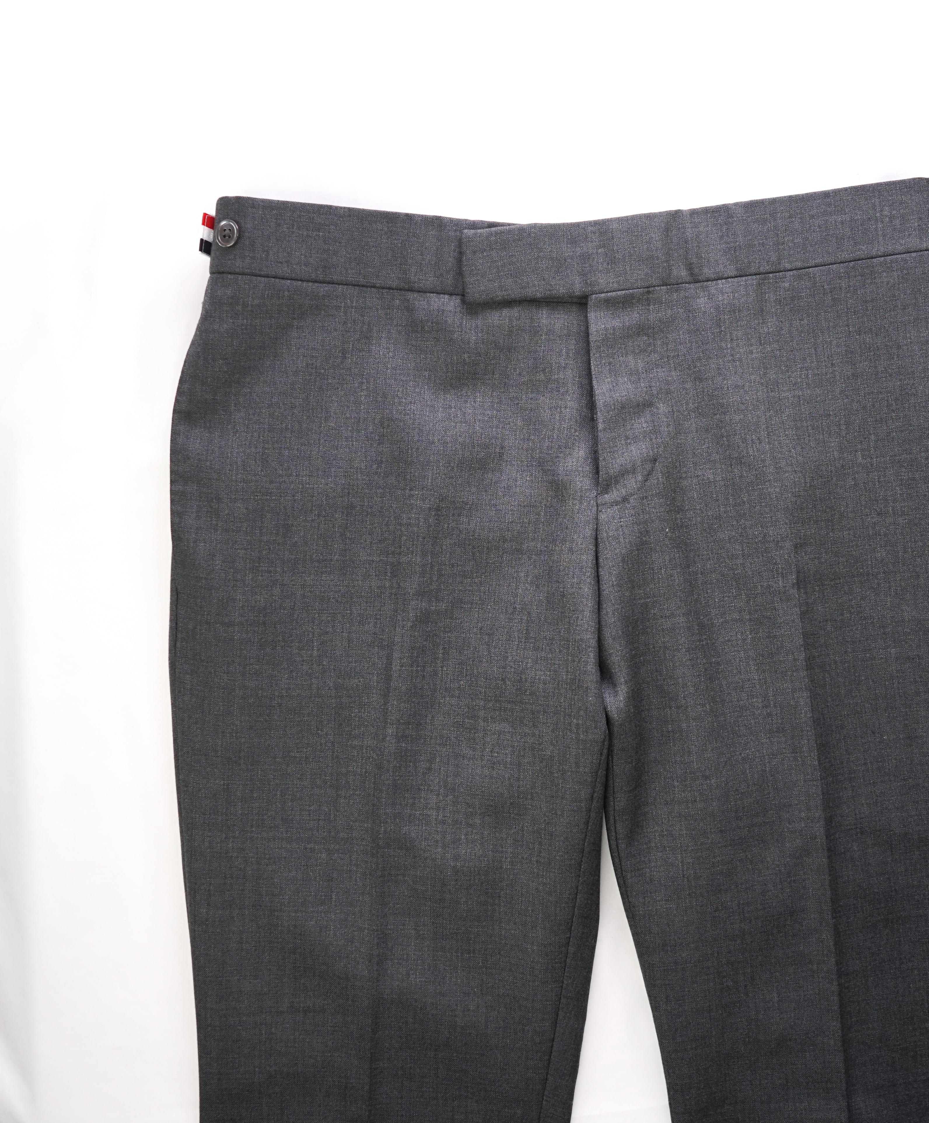 THOM BROWNE - Gray Wool Side Stripe LOGO Backstrap SHORTS "Sz 1" - 32W