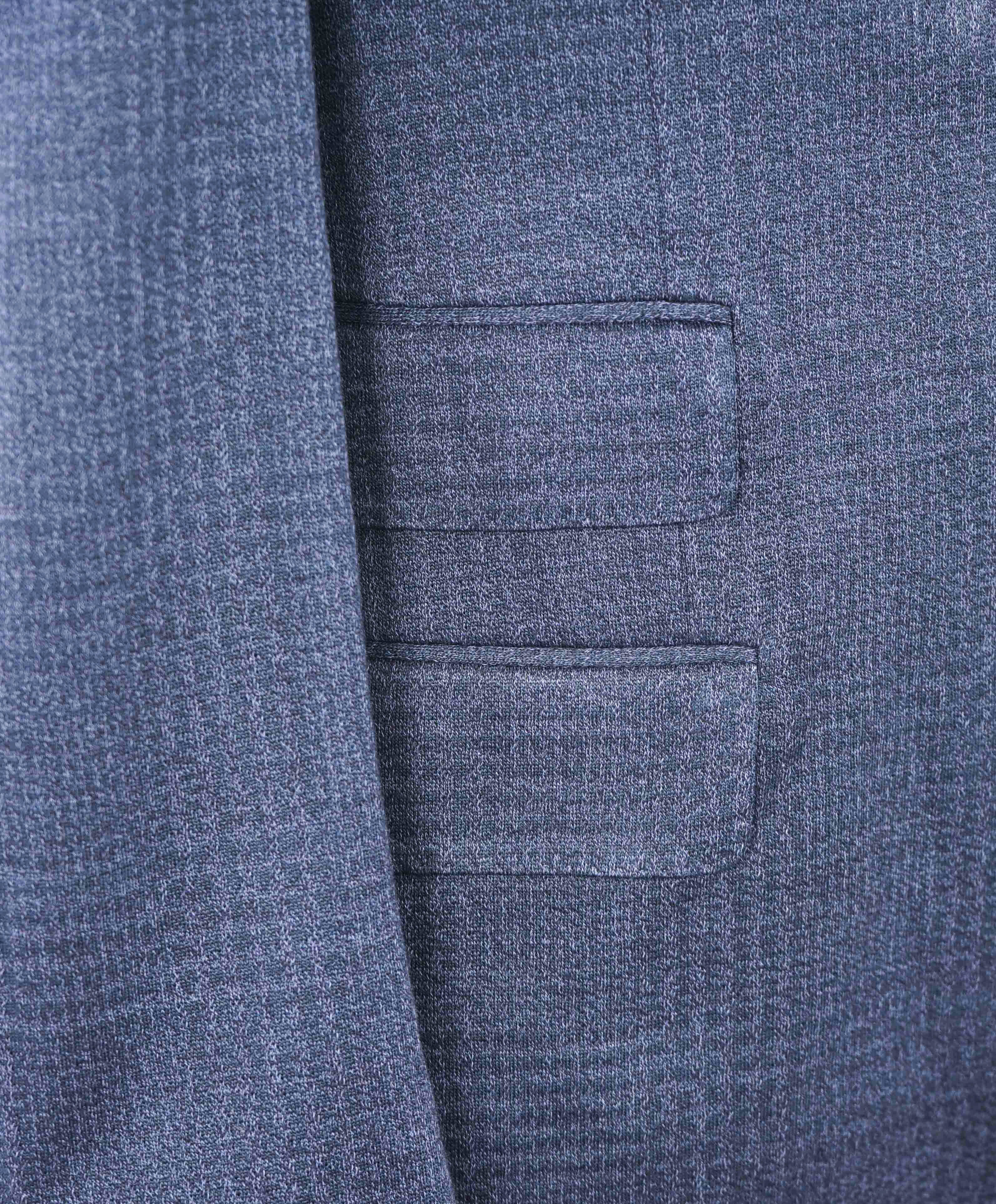 $1,295 ELEVENTY - Blue Check Cotton/Linen Contrast Button Blazer - 40 (50 EU)