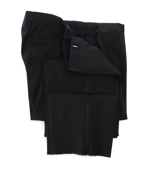 HUGO BOSS - Solid Black "Slim" Flat Front Tux Dress Pants - 32W