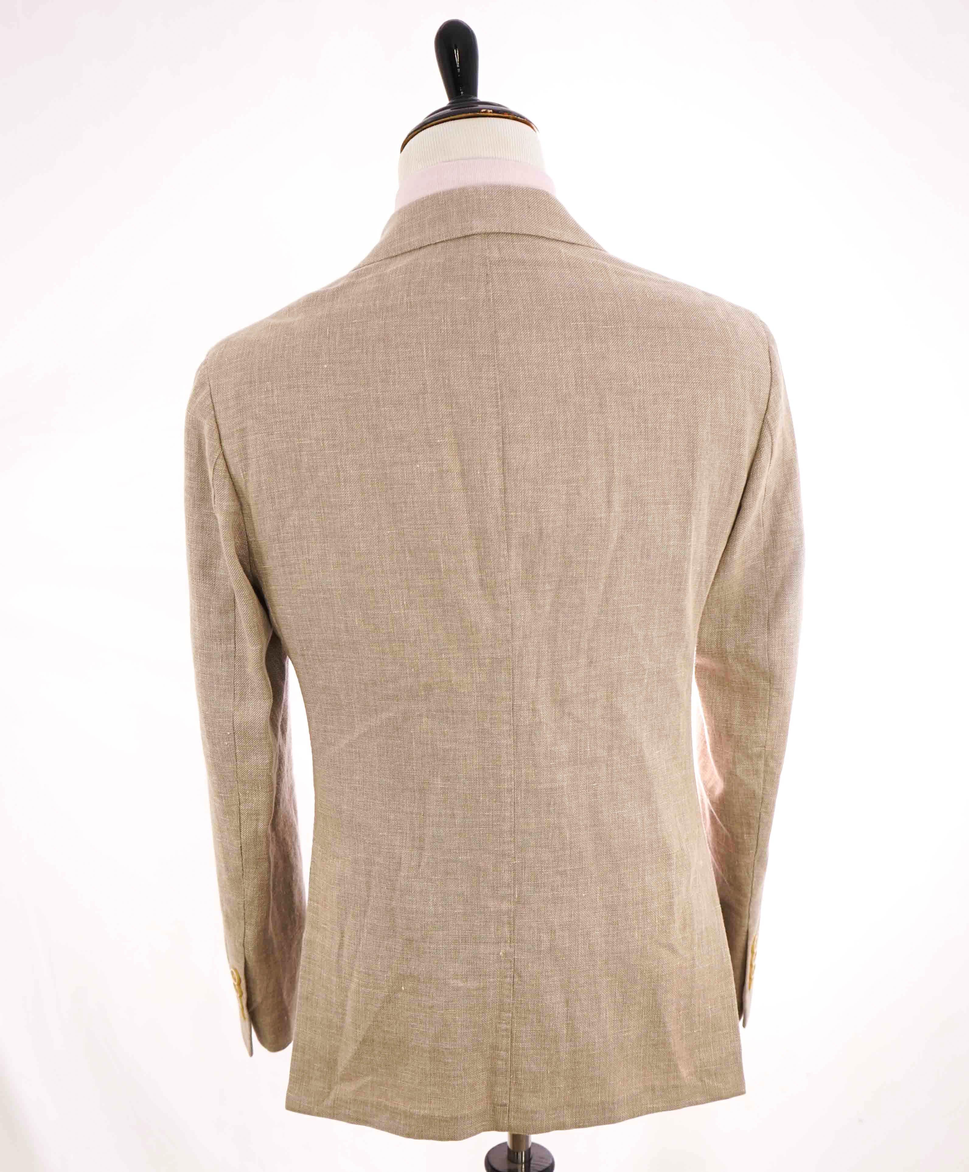 $1,095 ELEVENTY -Oxford Weave Neutral COTTON/LINEN Ivory Btn Blazer-42 (52EU)