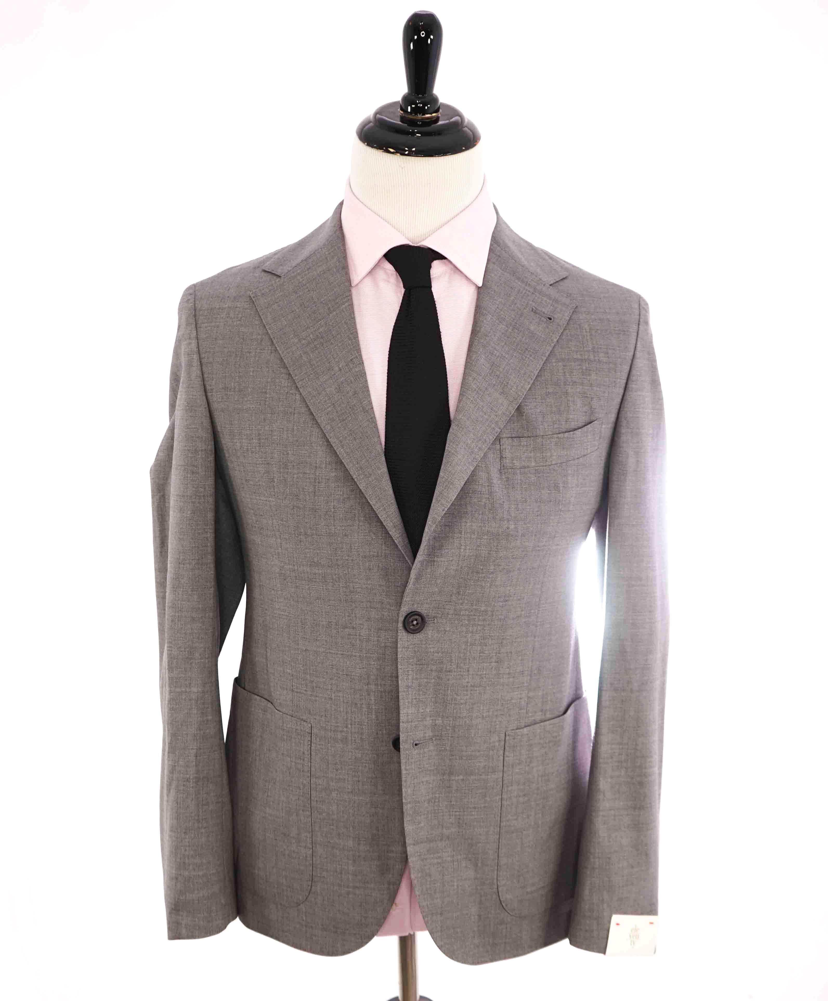 $1,195 ELEVENTY - Notch Lapel Gray Semi-Lined Patch Pocket Blazer - 40 US (50EU)