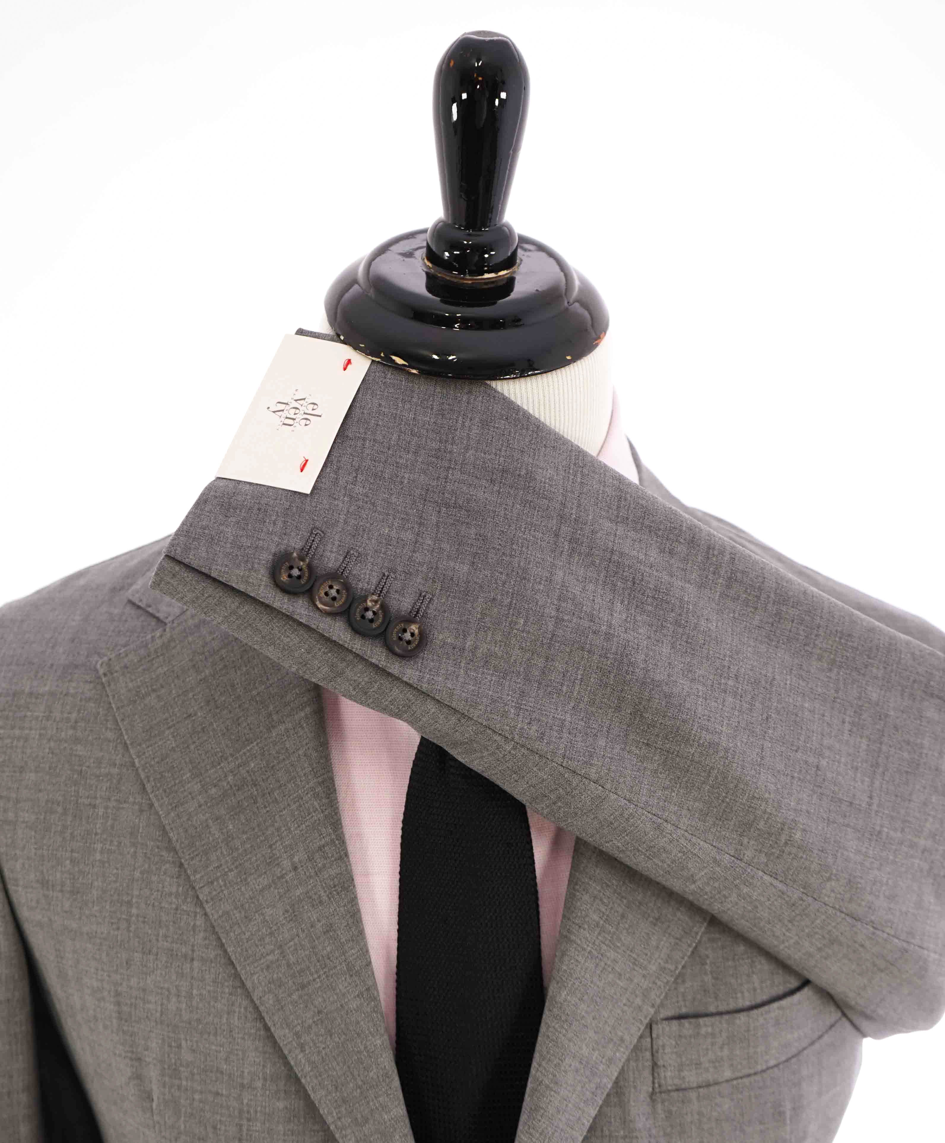 $1,195 ELEVENTY - Notch Lapel Gray Semi-Lined Patch Pocket Blazer - 40 US (50EU)