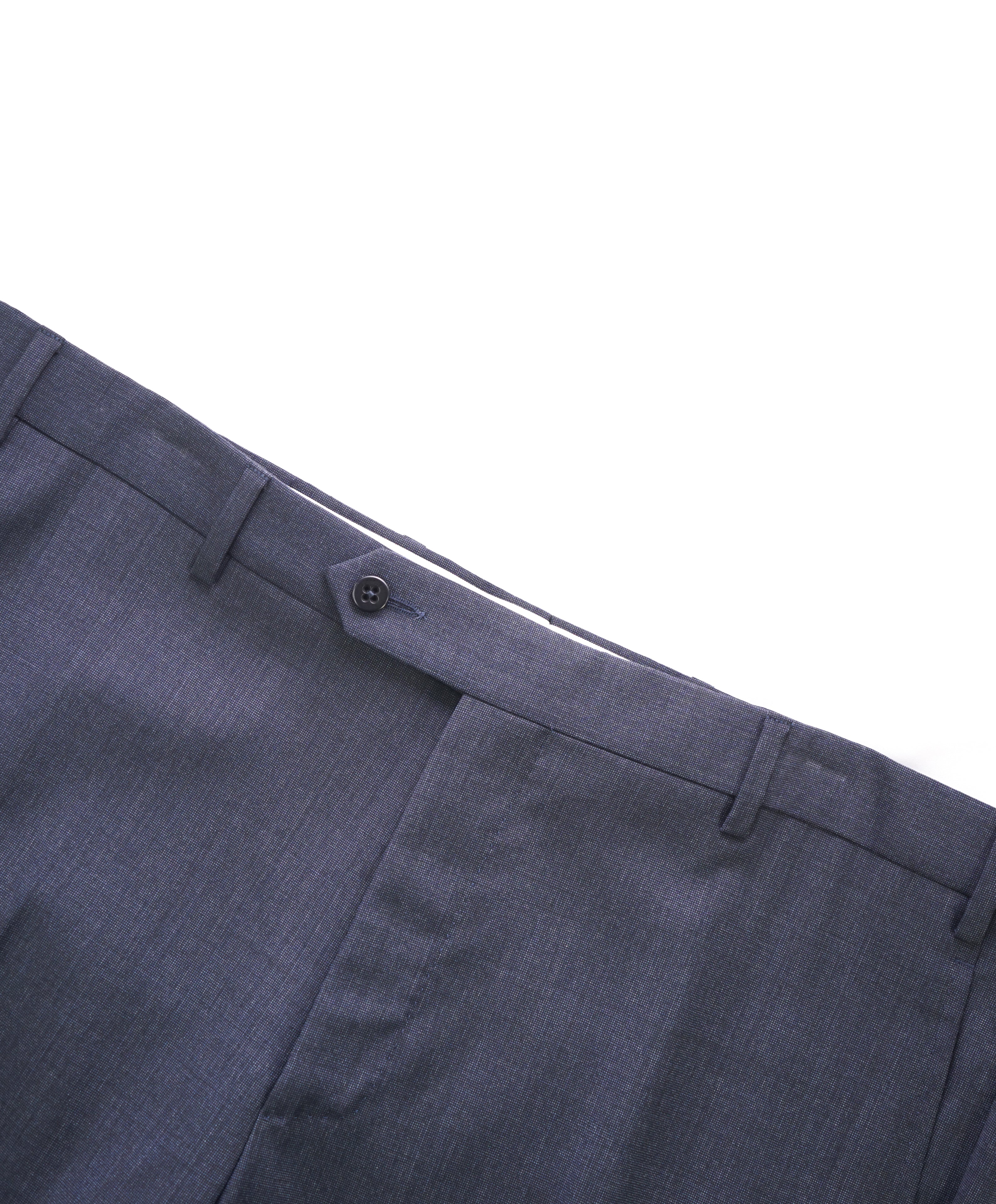 ZANELLA - Blue Micro Check “Devon” Flat Front Dress Pants - 38W