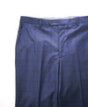 SAKS FIFTH AVE - Blue Check Plaid MADE IN ITALY Flat Front Dress Pants -  38W