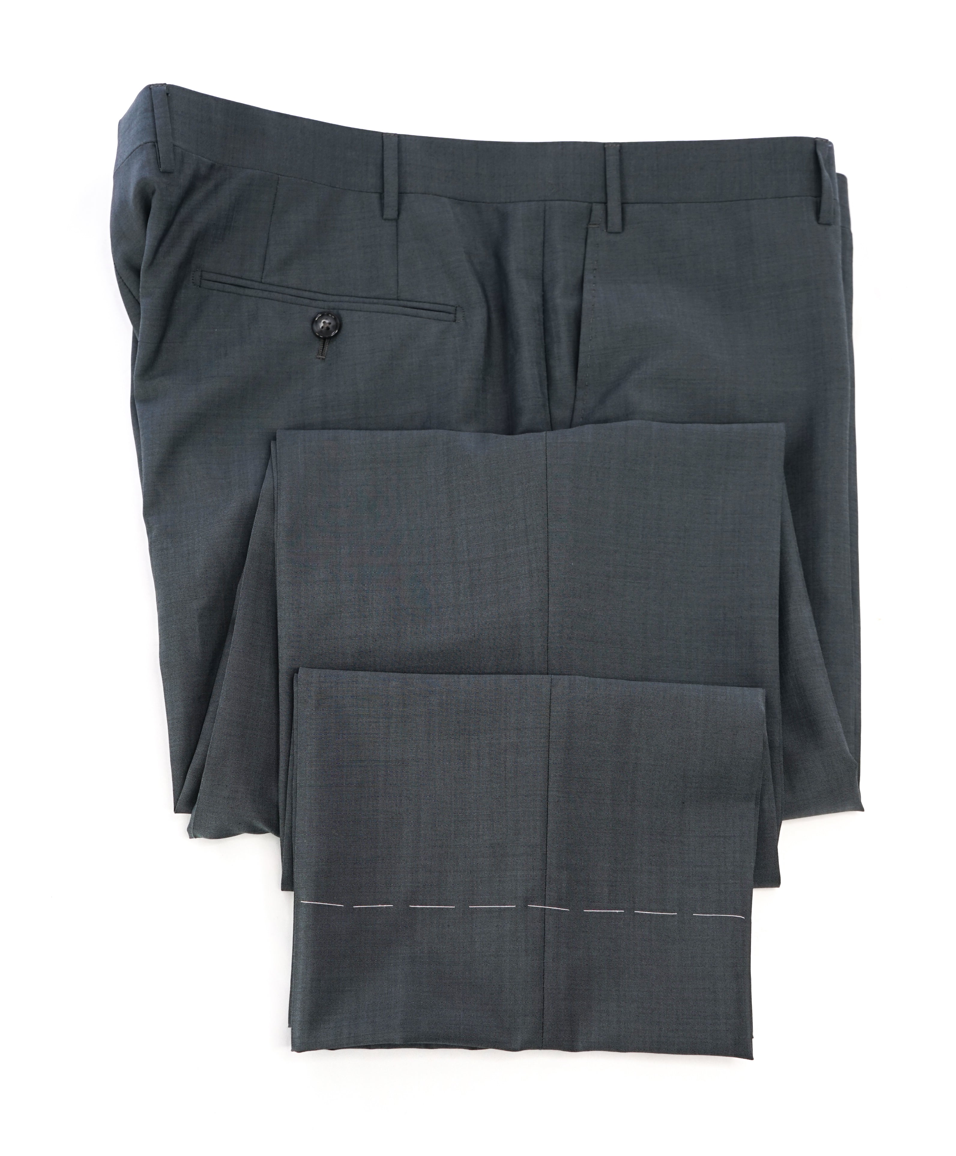 CORNELIANI - "Wool & Mohair Blend" Flat Front Mint Green Dress Pants - 40W