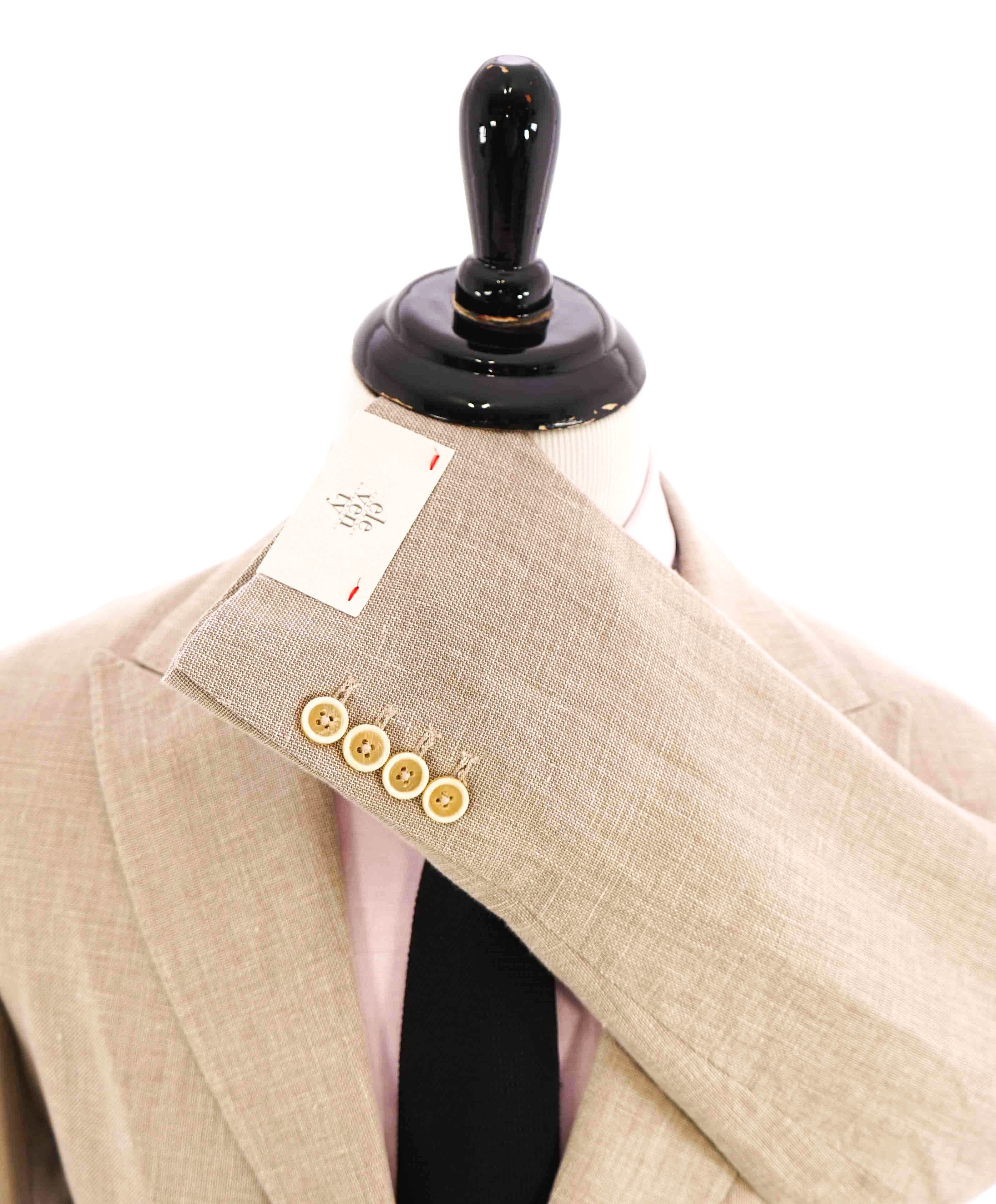 $1,095 ELEVENTY -Oxford Weave Neutral COTTON/LINEN Ivory Btn Blazer-44 (54EU)