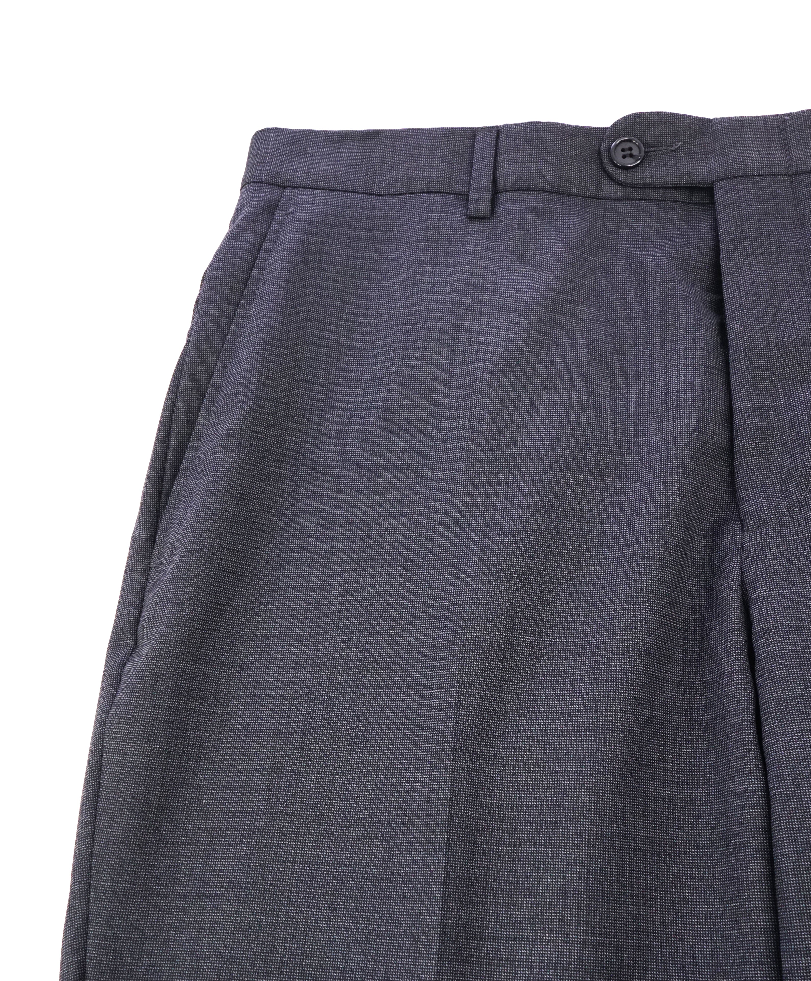 HICKEY FREEMAN -Gray Birdseye Wool Flat Front Dress Pants- 35W