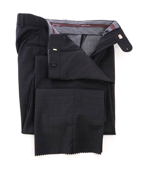 HICKEY FREEMAN - Gray Birdseye Wool Flat Front Dress Pants - 33W