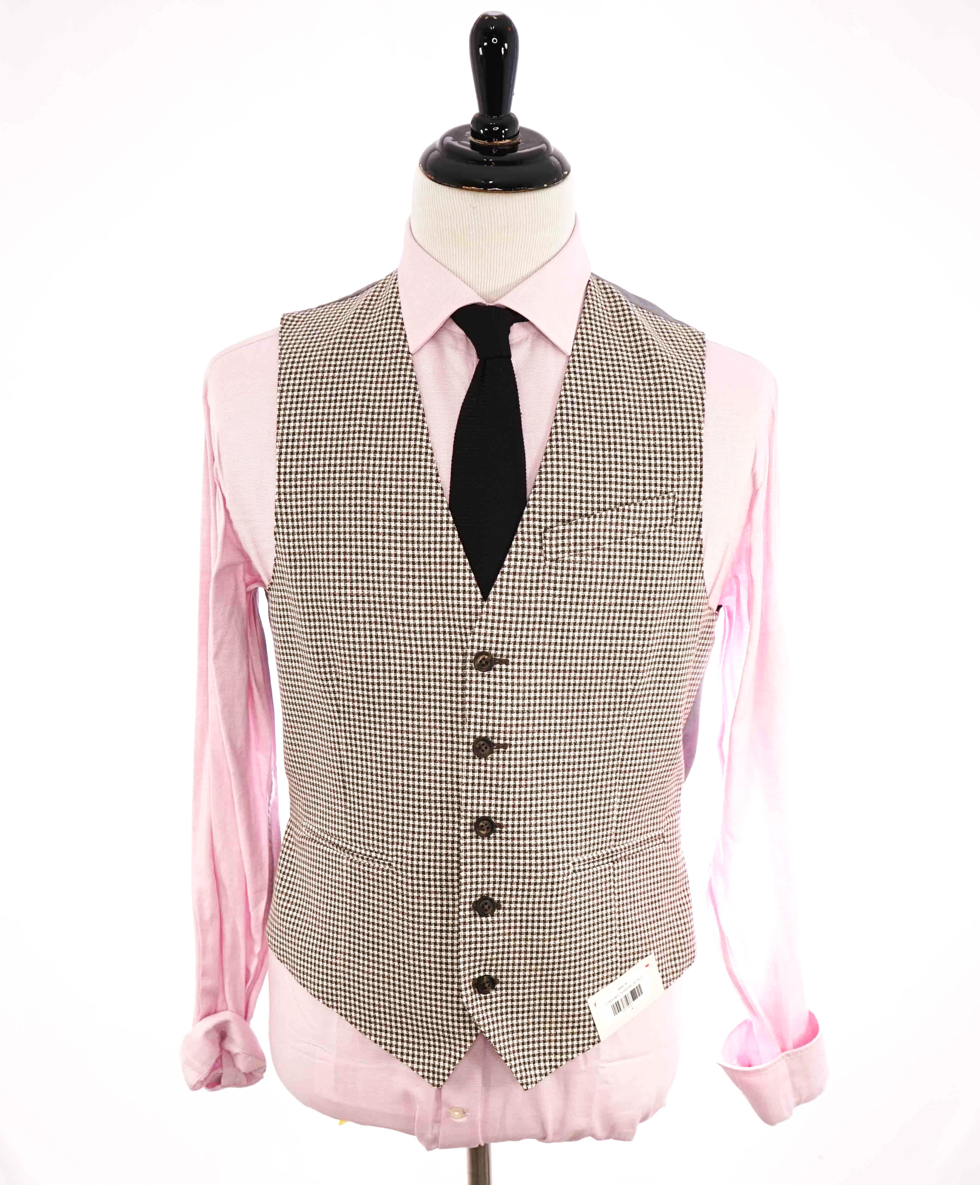 $1,395 ELEVENTY - Brown VEST & BLAZER 2-Piece Set (No Pants) - 40 (50 EU)