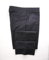 SAKS FIFTH AVE - Black Wool & Silk MADE IN ITALY Flat Front Dress Tux Pants- 36W