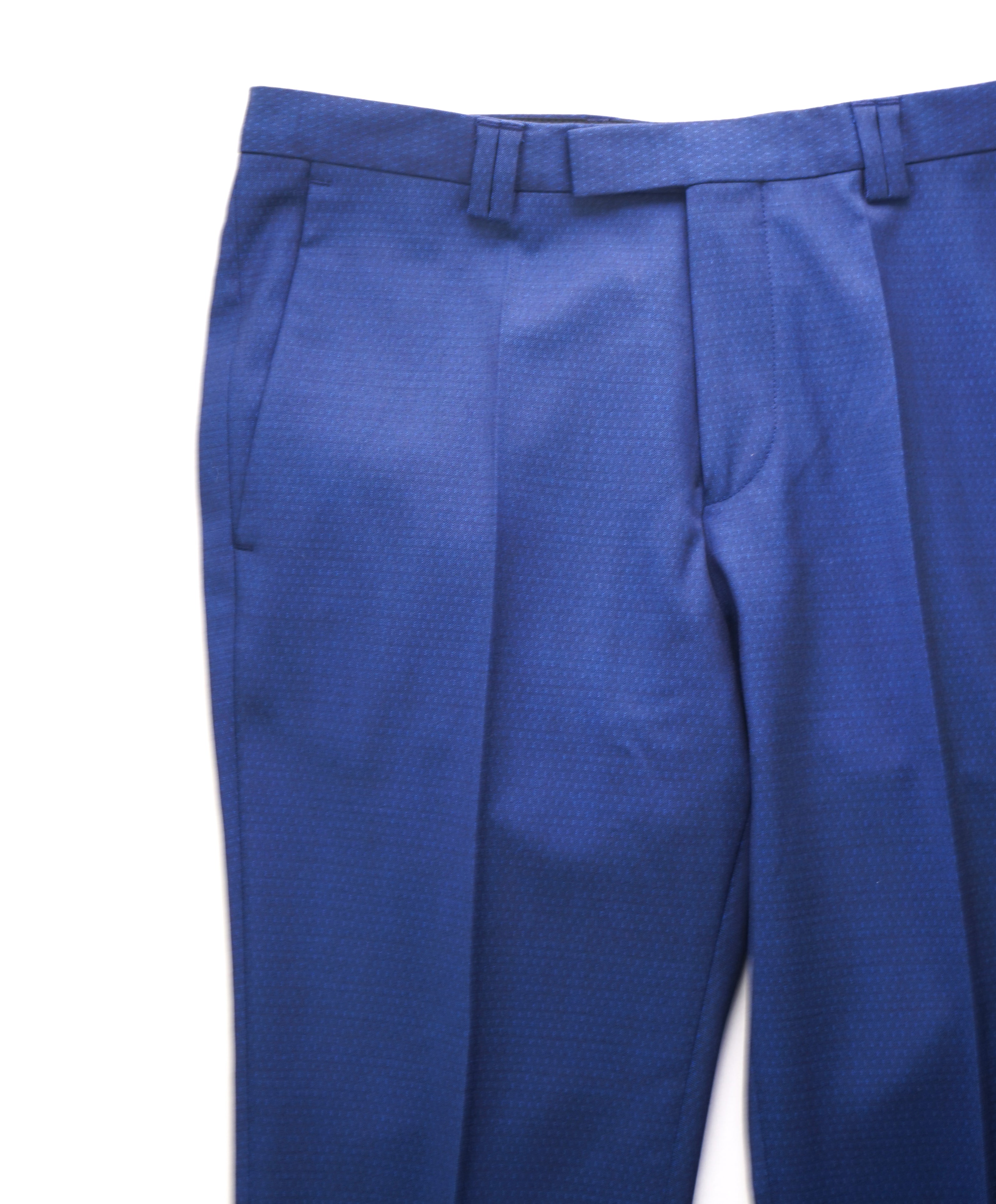 HUGO BOSS - BOLD BLUE Micro Dot Print Flat Front Dress Pants- 31W