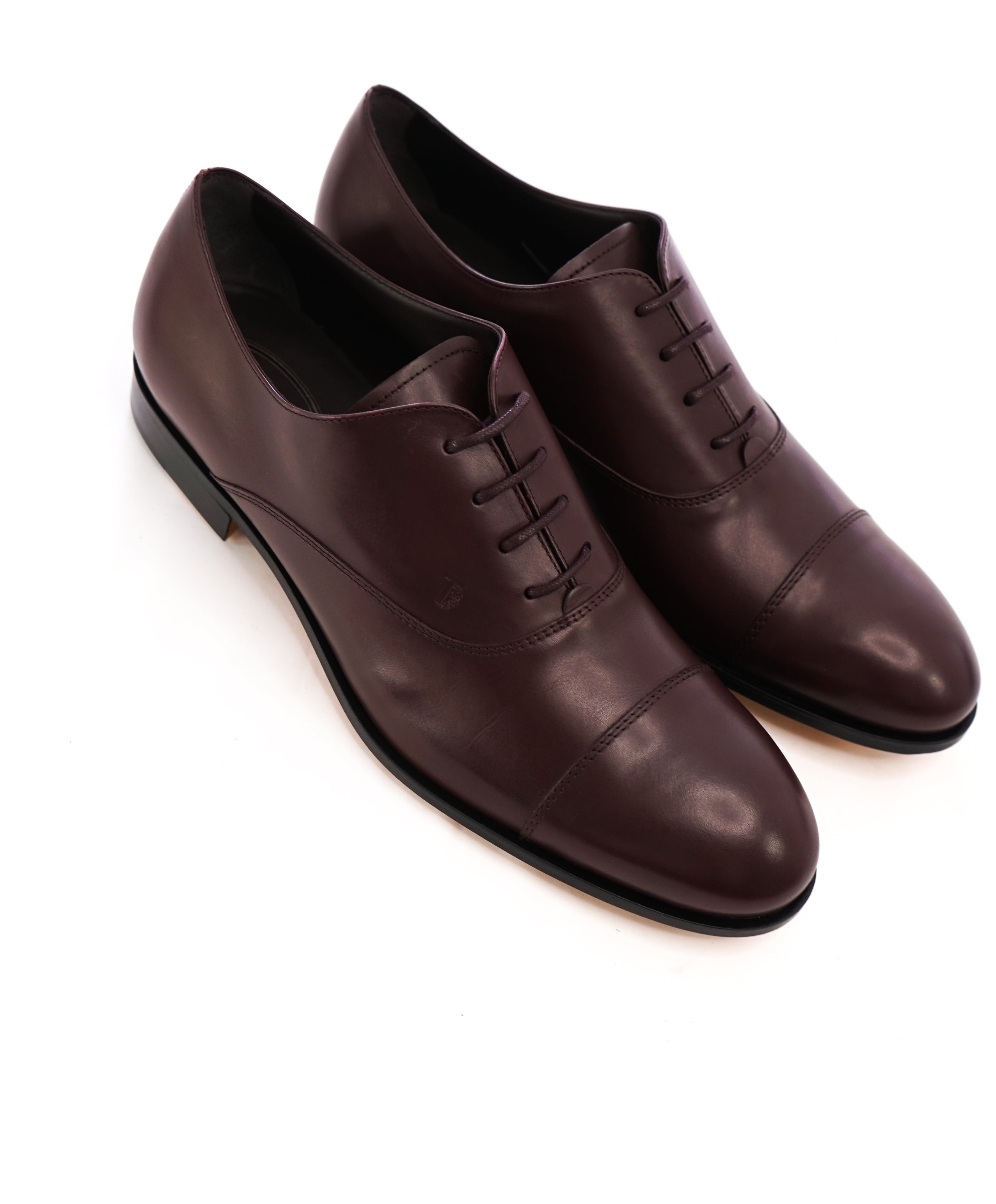 TOD’S - Burgundy Oxblood Leather Oxfords “LOGO” Leather Sole- 13US