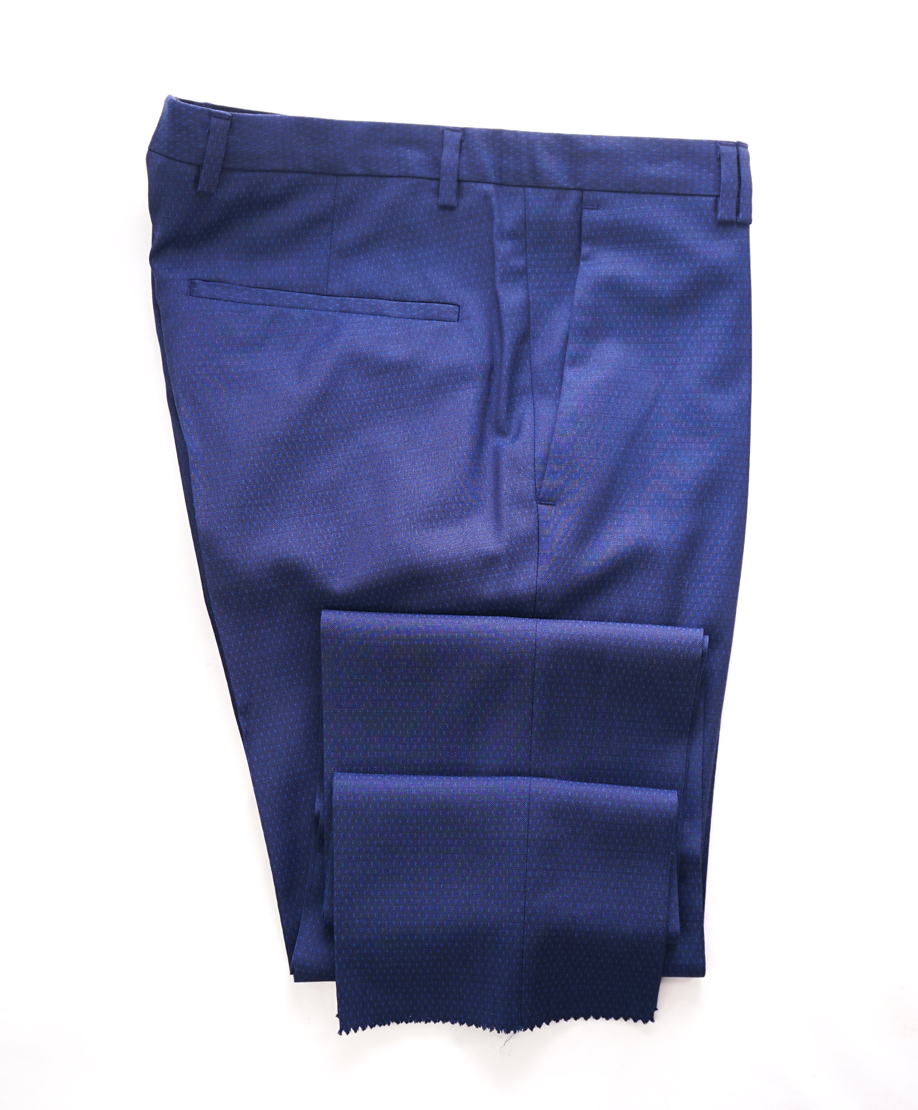 HUGO BOSS - BOLD BLUE Micro Dot Print Flat Front Dress Pants- 31W